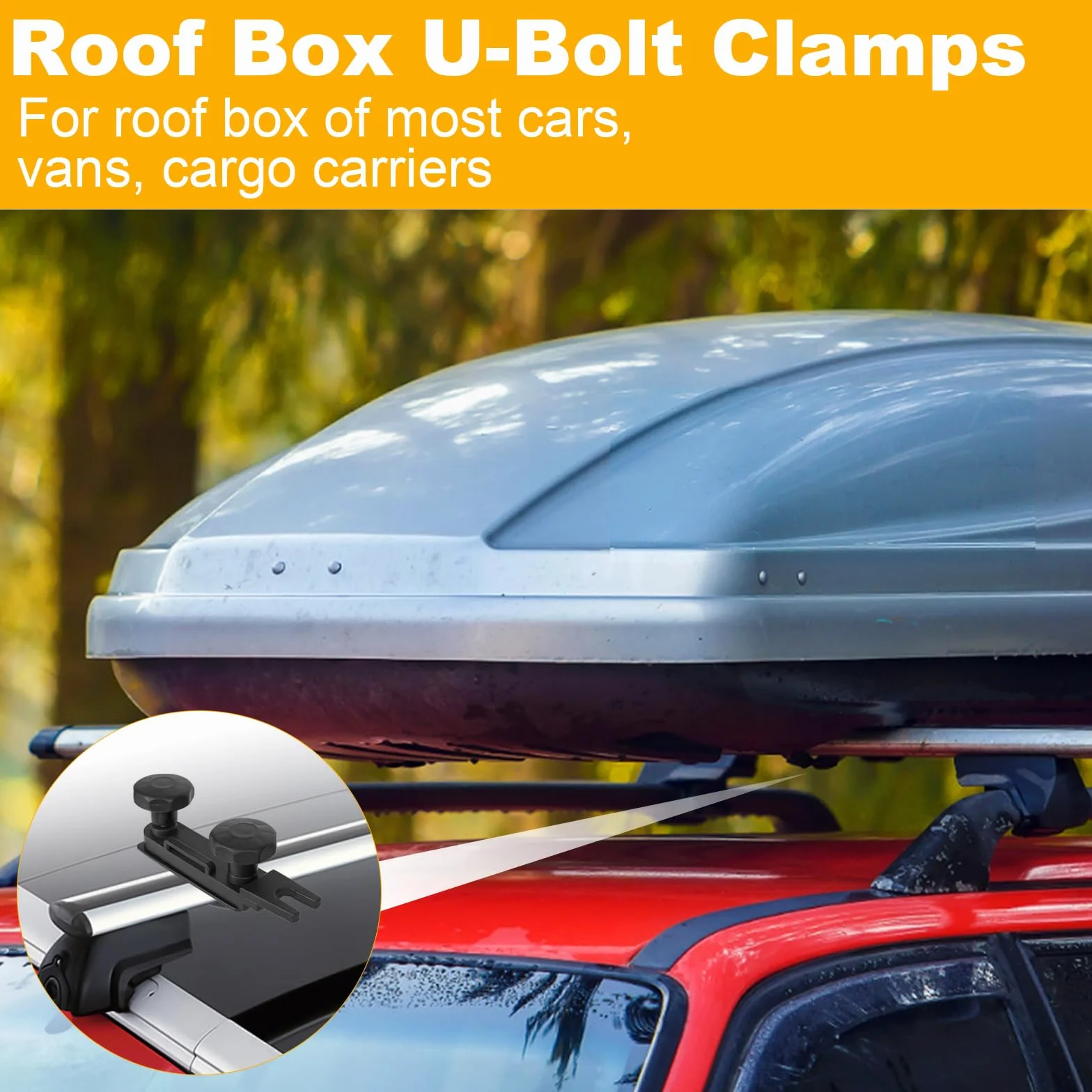 Fissaggio per Box da Tetto 4 Pezzi Kit Montaggio Supporto Parete Universale 85mm