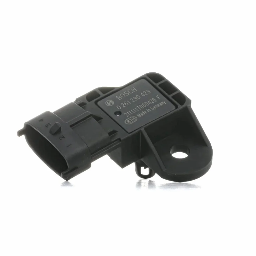 BOSCH Sensore, Pressione alimentazione 0261230423 Compatibile con: VOLVO S60 II, S80 II, S90 II, V40 Schrägheck, V60 I, V60 II, V70 III, V90 II Cross Country, V90 II Kombi, XC40, XC60 I SUV, XC60 II