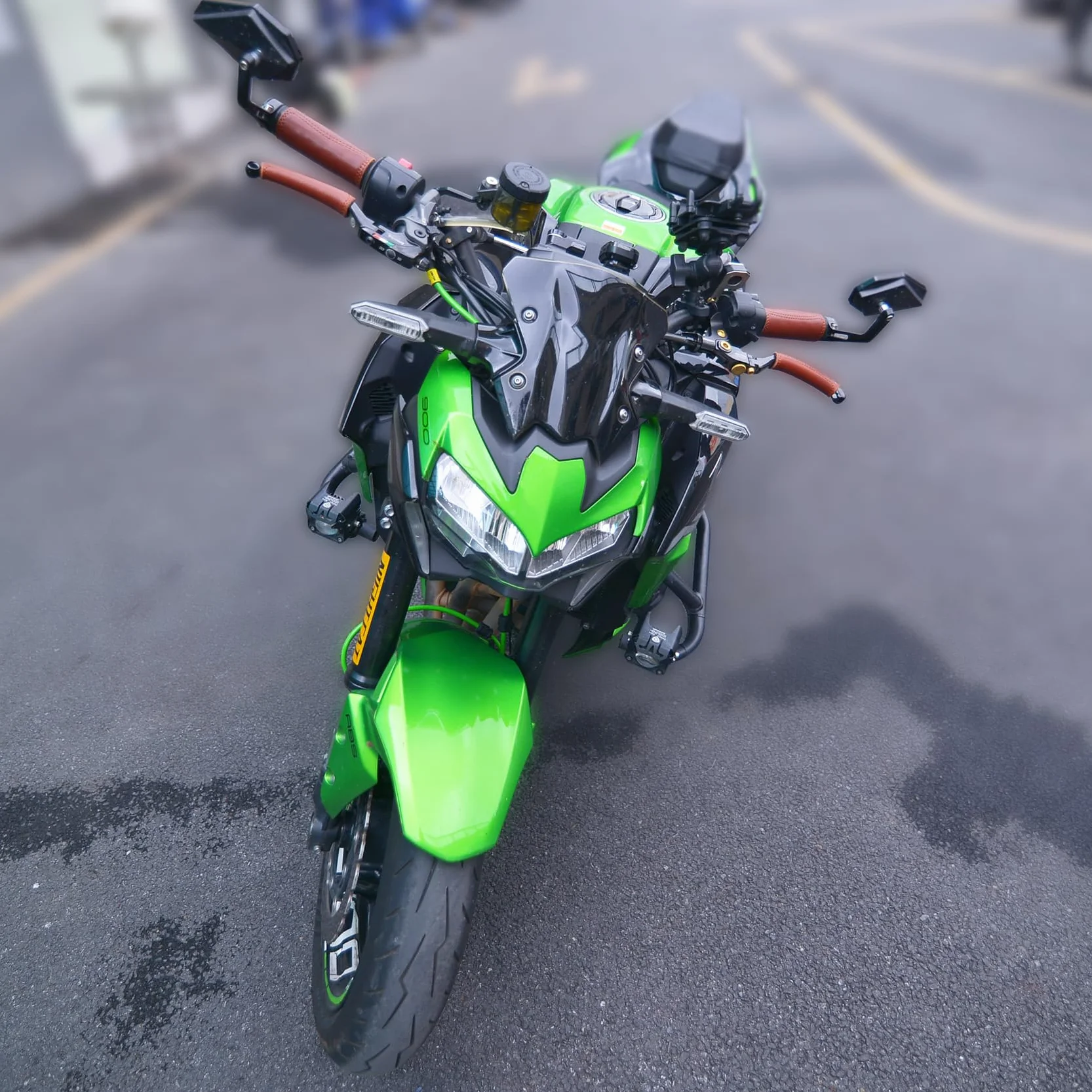 Copri manubrio in pelle per moto, senza frange, per moto HD