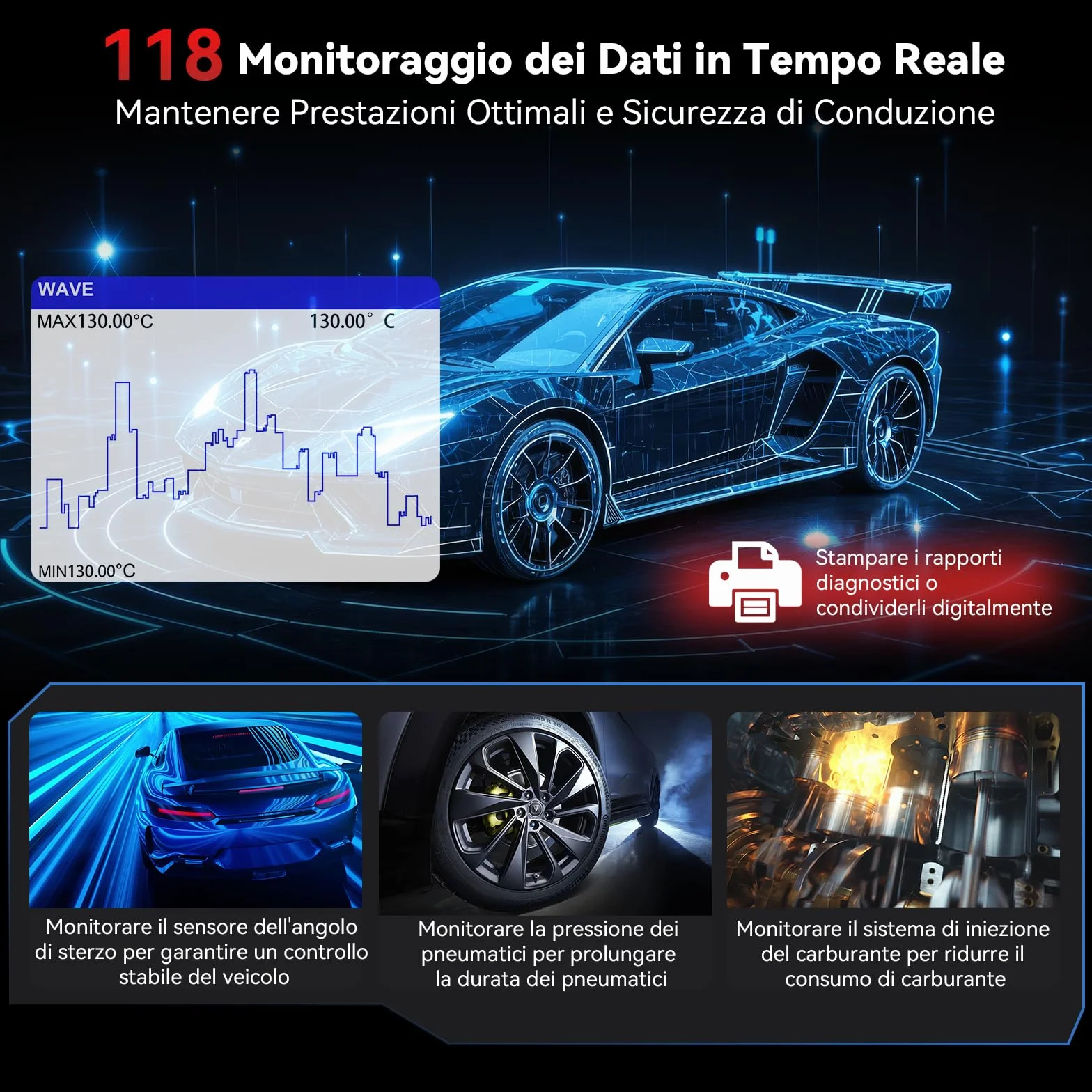 iCarsoft CP V1.0 OBD2 Diagnostica Auto Professionale Italiano per Marchi Francesi e Italiani