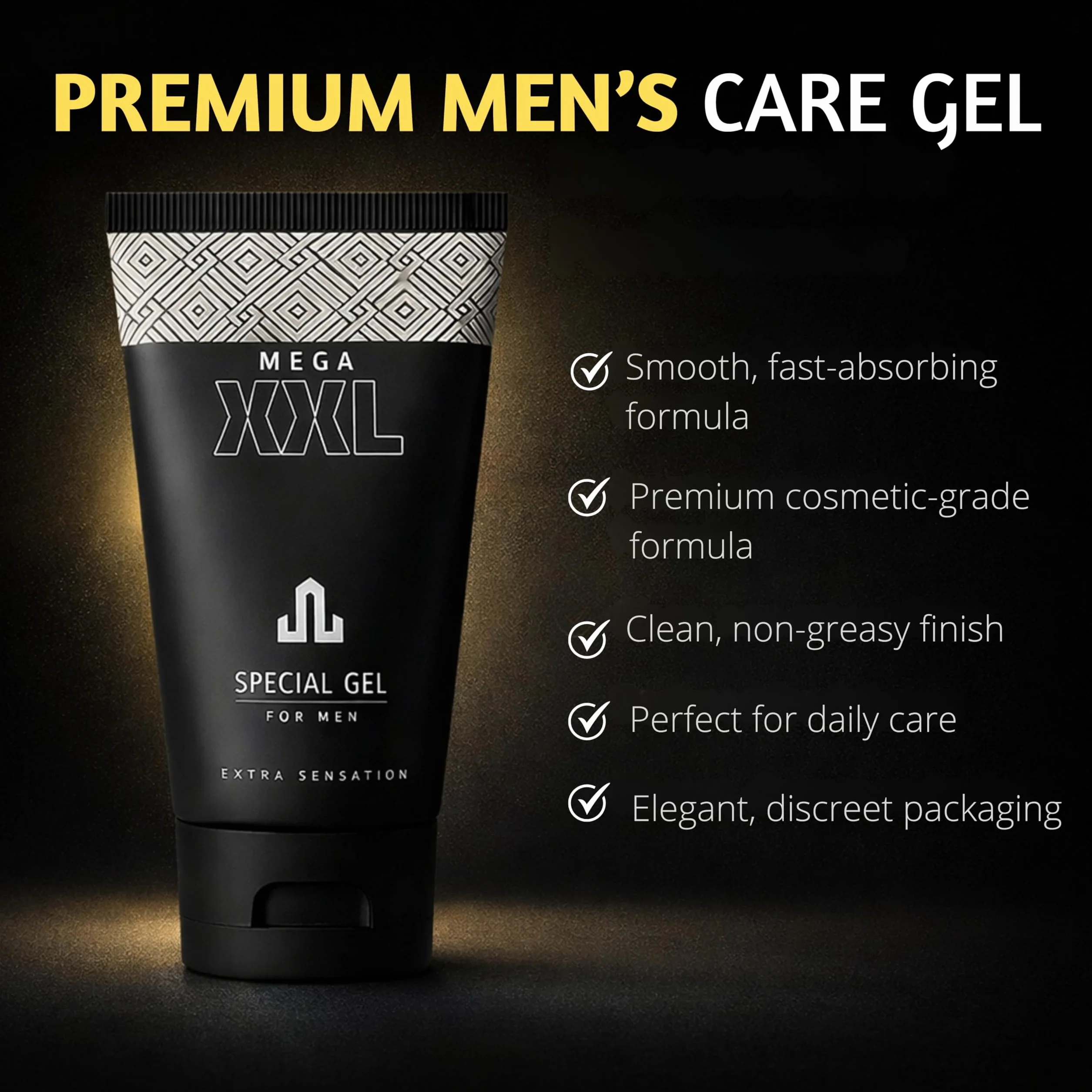 MEGA XXL Penis Gel 50 ml crema ingrandimento pene allungare più spesso lunghezza circonferenza stabilità igiene intima uomini