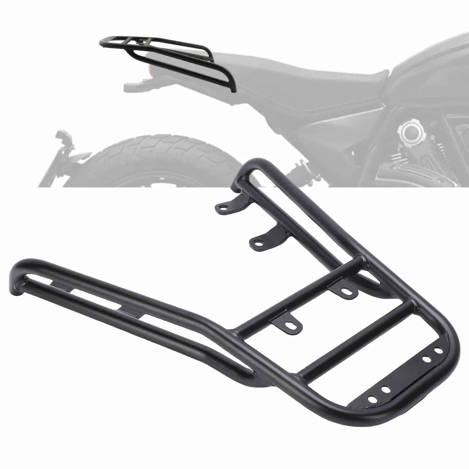 Ausla Portapacchi Posteriore per Scrambler 800 2023-2025, Alta Resistenza, con capacità di 10 Kg, Tubi Senza cuciture.