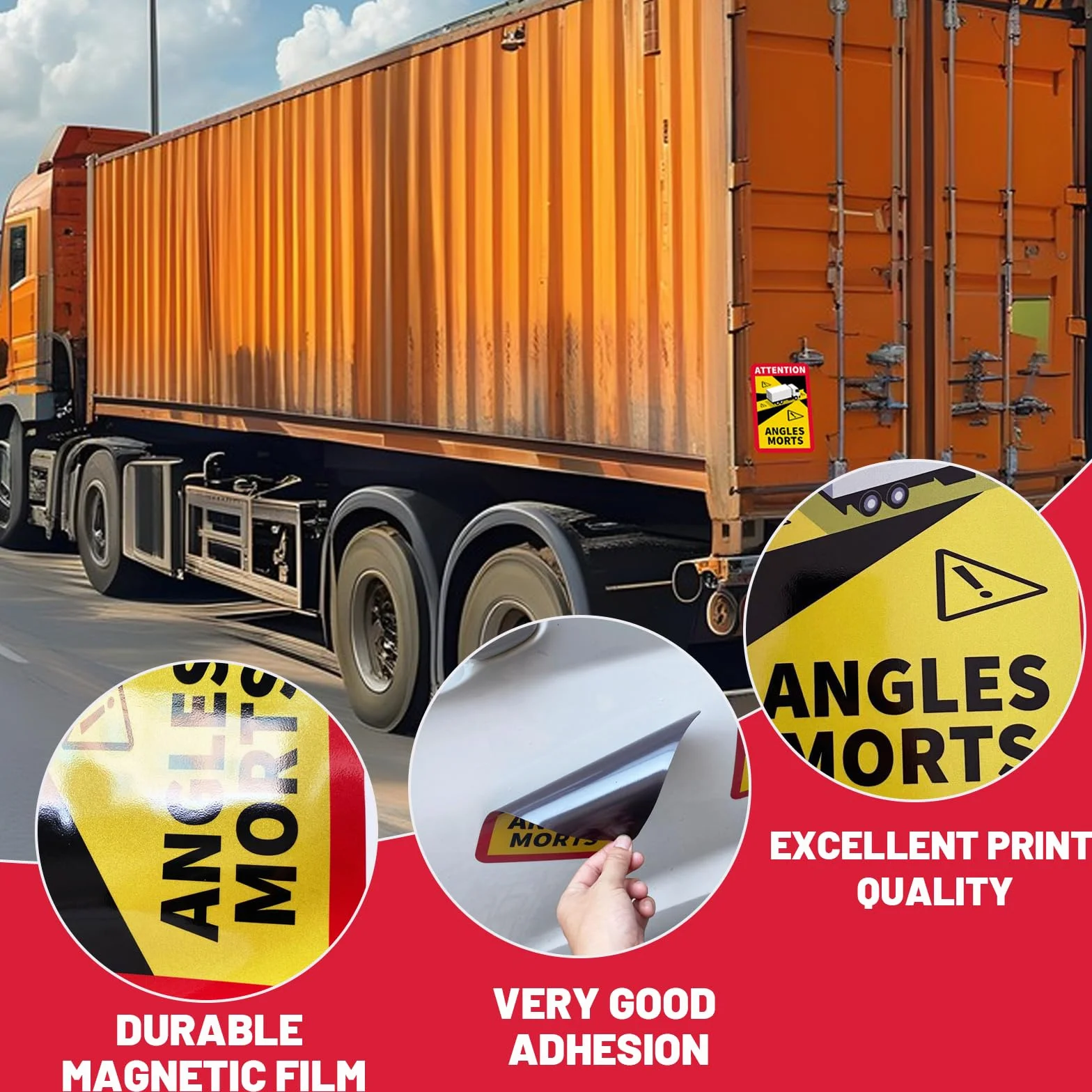 Adesivo Angolo Morto 3 Pezzi Magnetico 17 x 25 cm Protezione UV per Camion e Camper