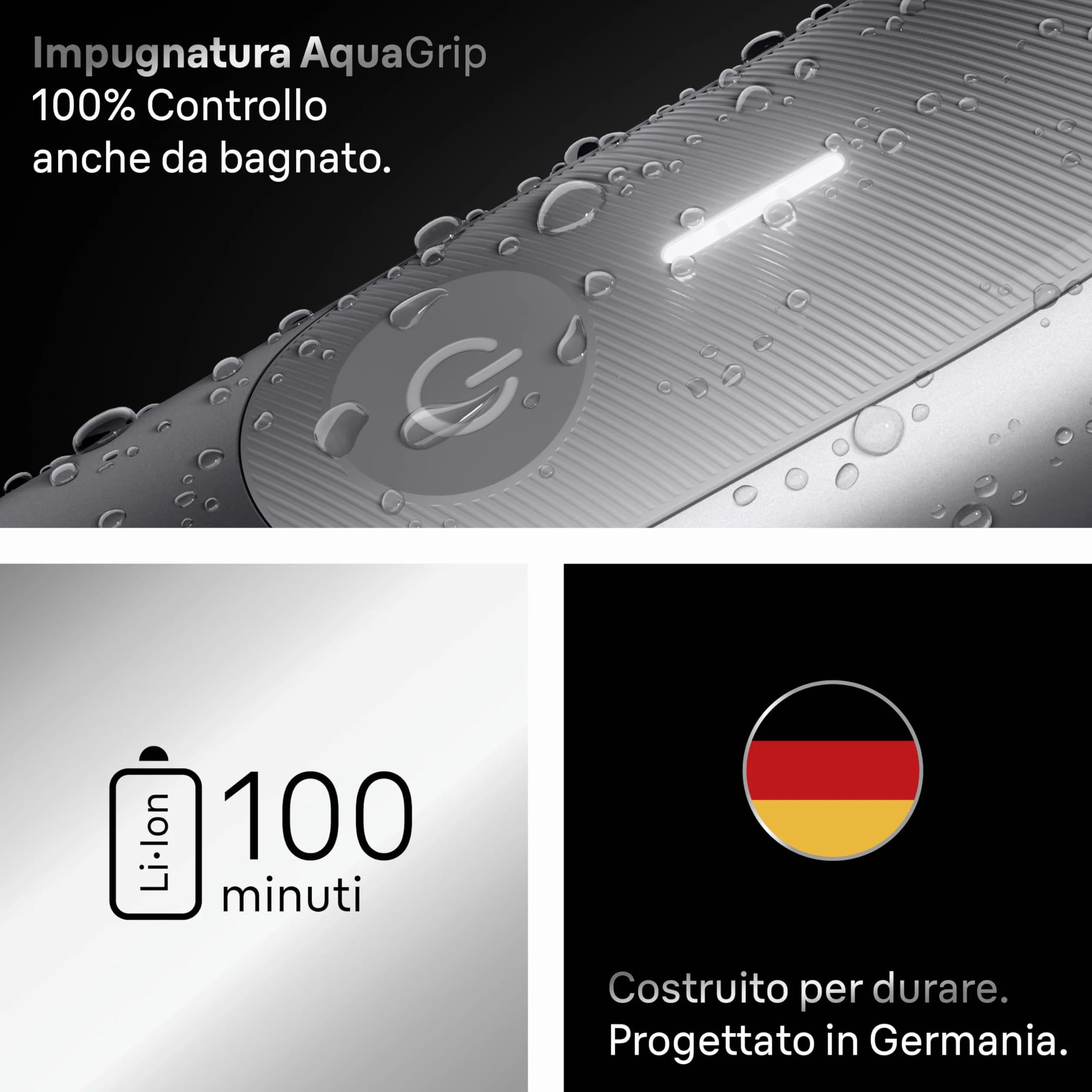 Braun Series 7 Rasoio Elettrico Corpo Uomo, 8 Strumenti Cura Corpo, Smartlight, SkinGuard, 100 Min Utilizzo, Impermeabile, Grigio