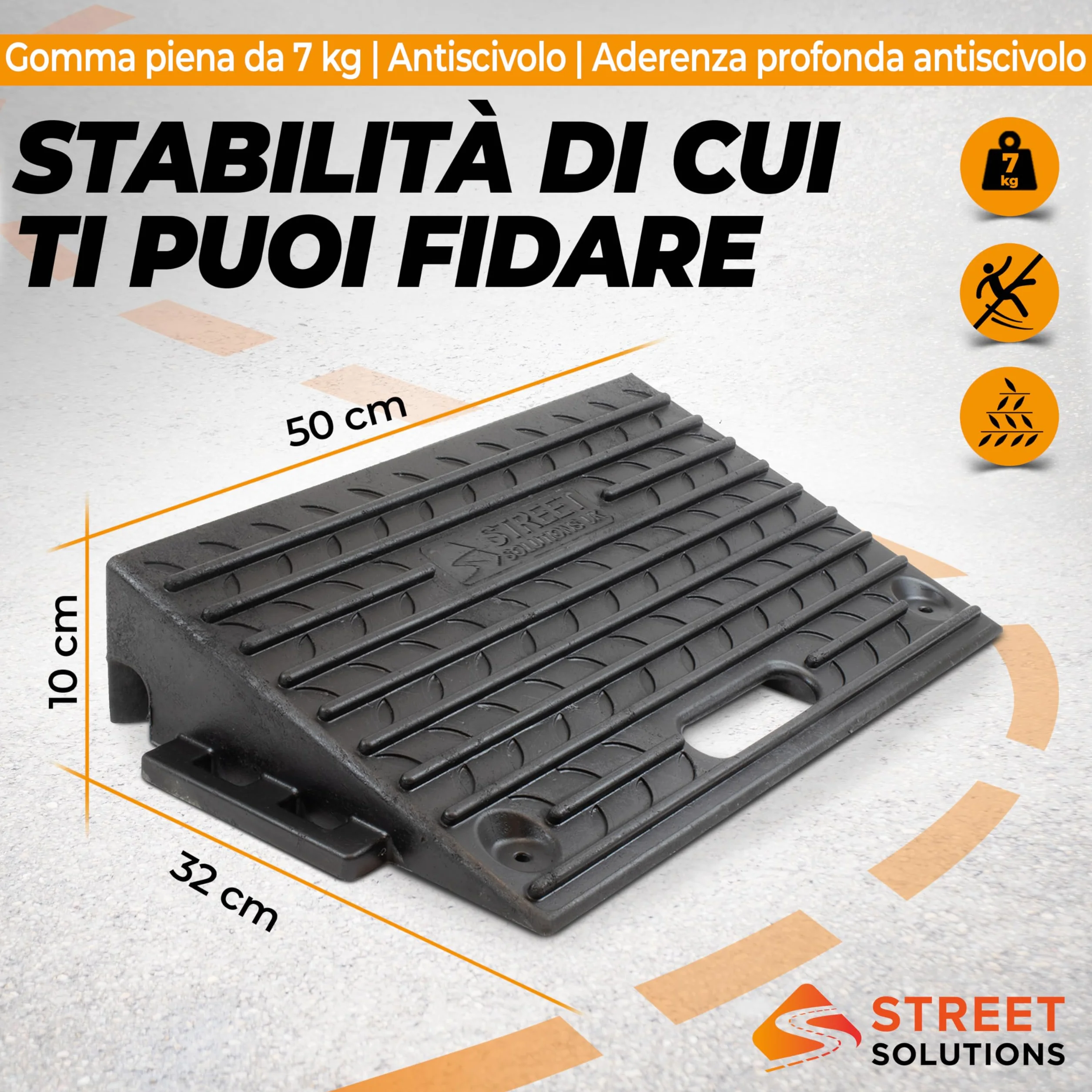 Street Solutions UK Set 2 Rampa per Disabili e Sedia - Rampa per Sedia a Rotelle 10 cm - Rampe per Disabili in Gomma Antiscivolo per Marciapiede, Garage, Moto e Soglia