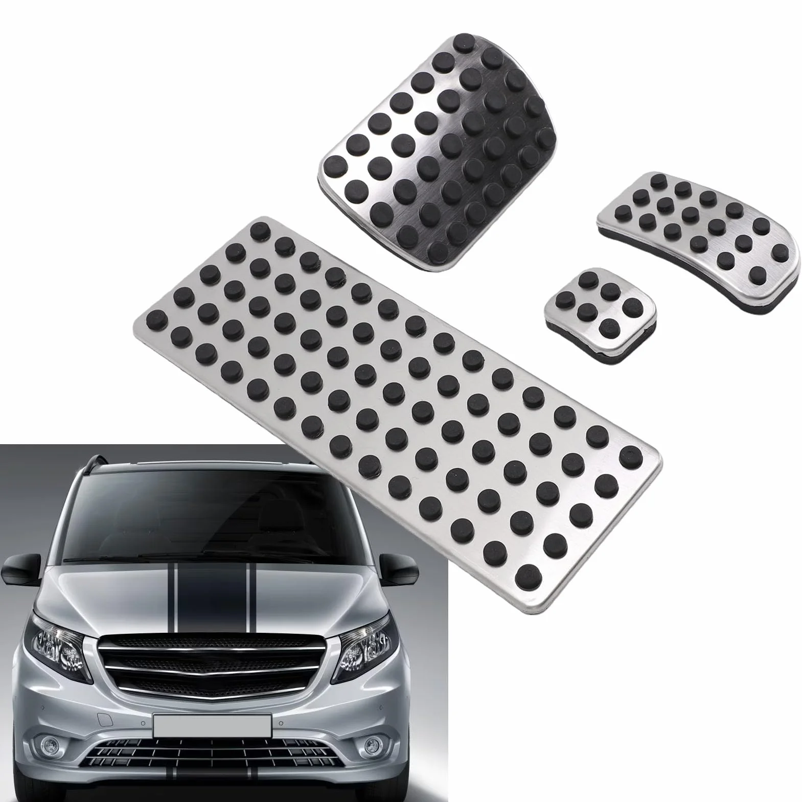 Acouto Sostituzione Copertura Pedale Vito W639 W447 2011-2018 Antiscivolo Acceleratore Freno Set 4PCS
