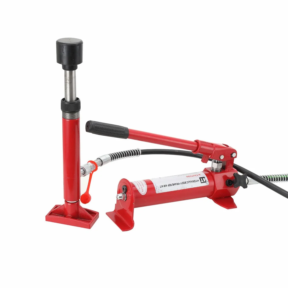 4 TON Pompa Idraulica Manuale per Carrozzeria, Kit di Martinetto Idraulico Sollevatore Pompa per Riparazione Auto Carico con Custodia, Corsa da 125 mm