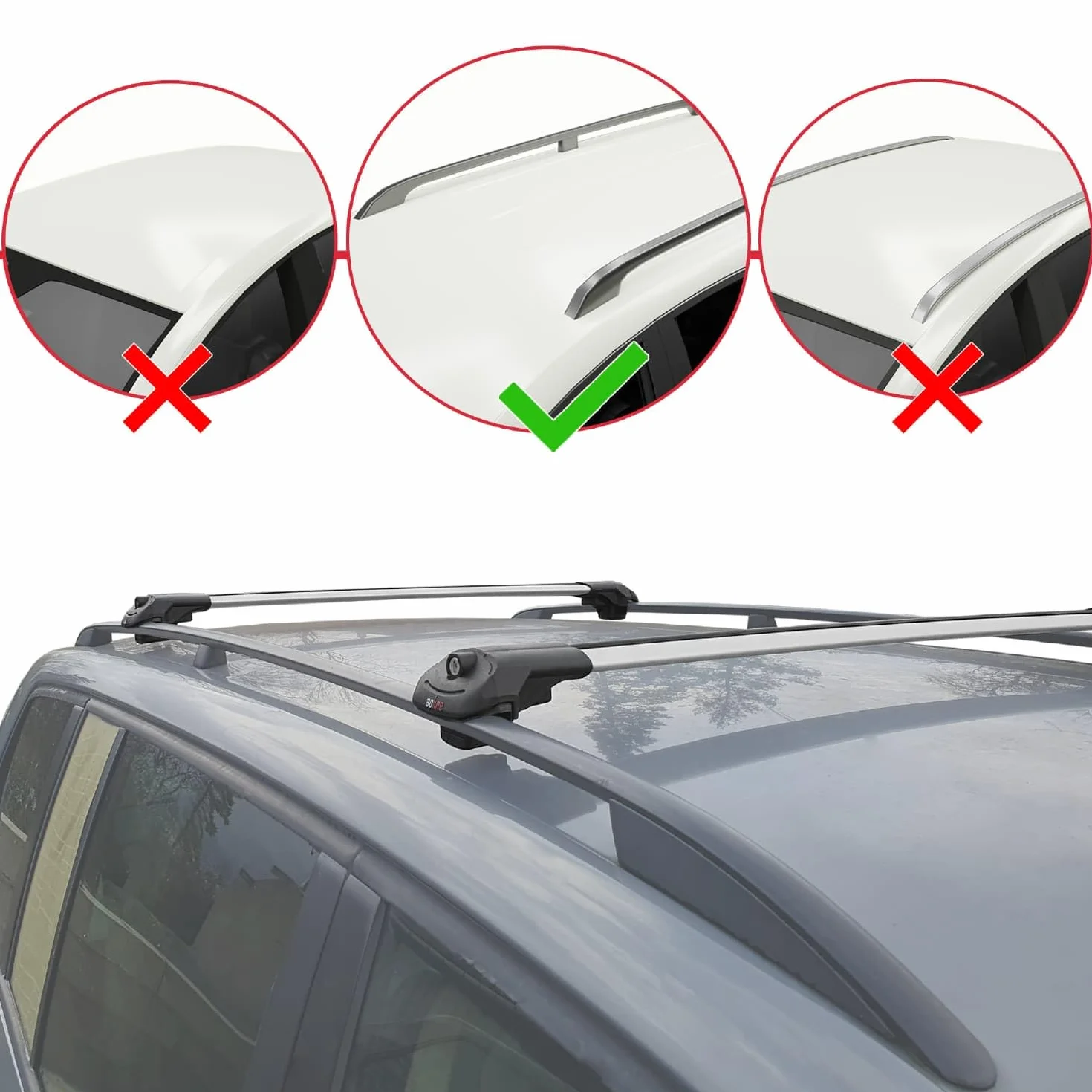 Compatibile con Citroen C3 Aircross (A88) 2018-2024 Modello ACE-1 Barre Tetto Portapacchi Auto Barre Portatutto Grigio Alluminio 2 Barre