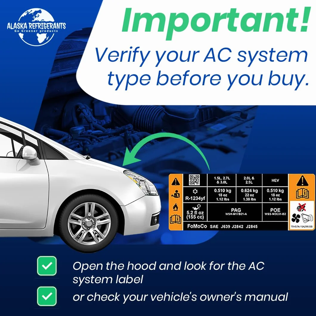 Alaska Refrigerants R1234yf Refrigerante di ricambio per veicoli