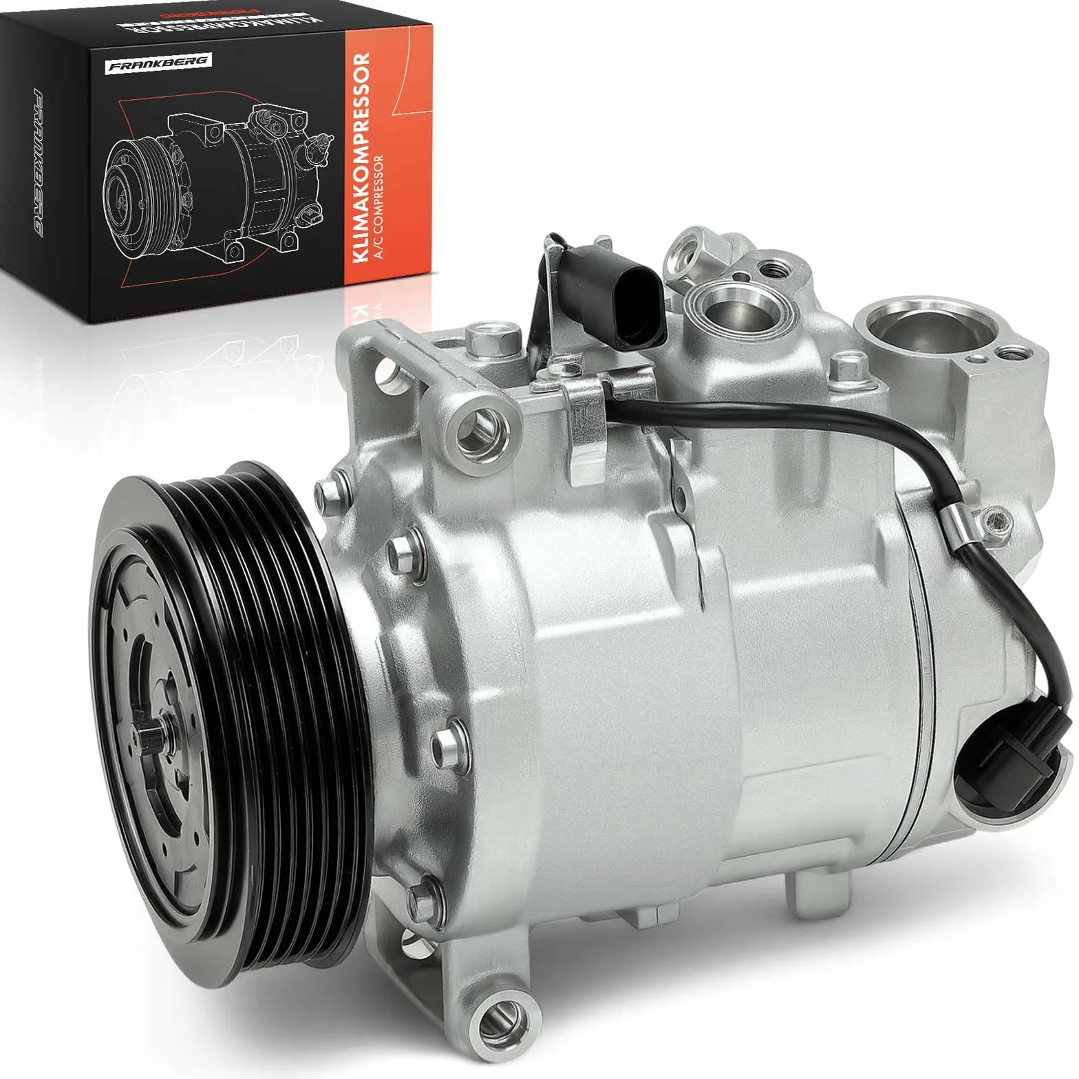 Frankberg Compressore dell'aria condizionata con frizione Compatibile Fabia II A3 8P1 A6 Allroad C6 Ibiza IV Leon 1P1 1K0820803J