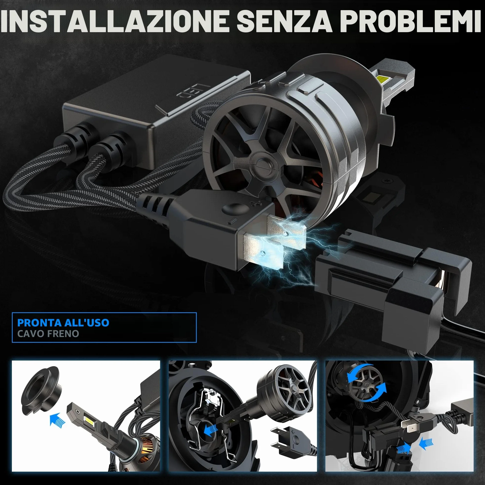 Lampadina H7 LED Canbus 160W 30000LM CPS 6500K 2 Pezzi