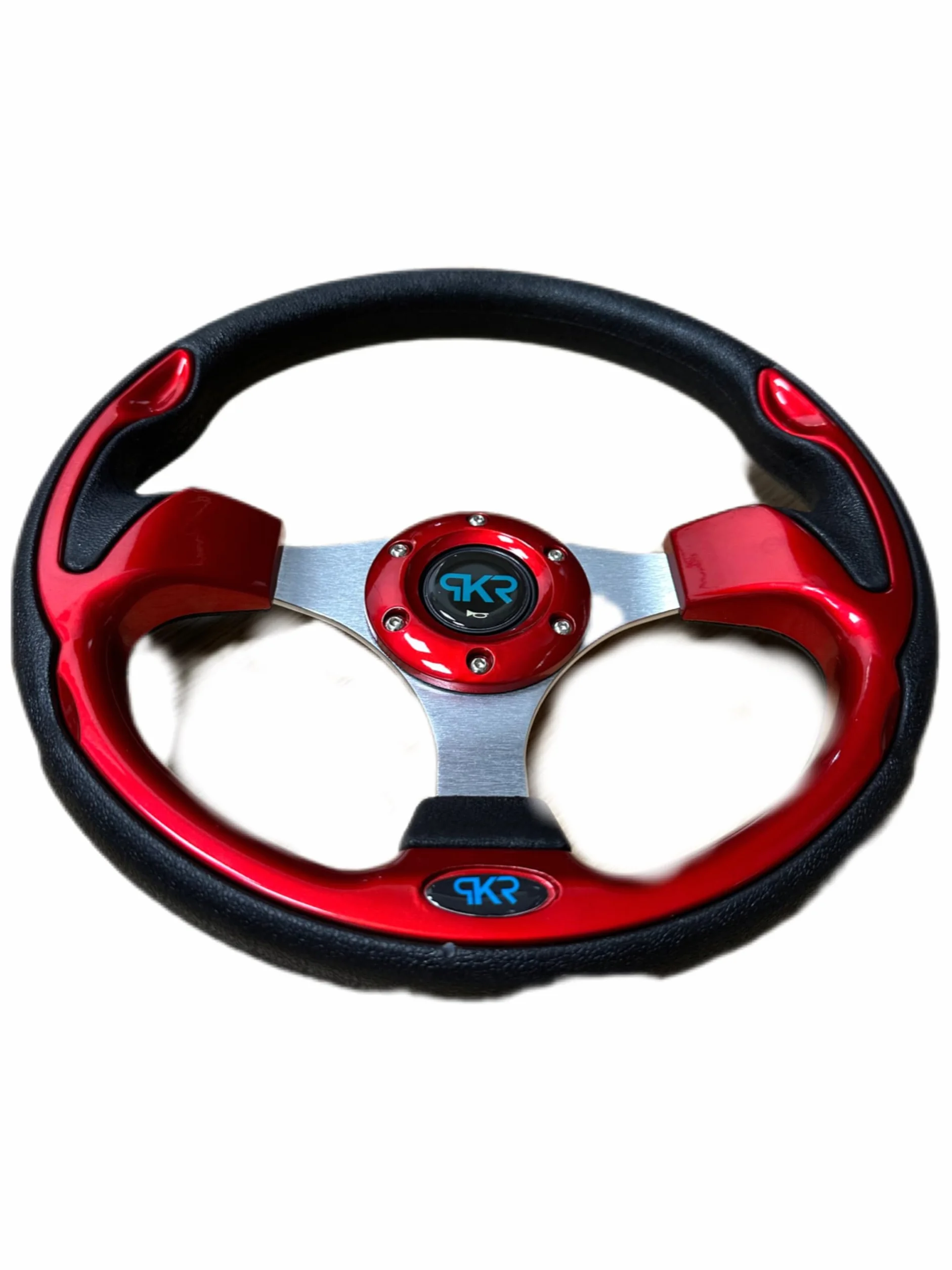 PKR VOLANTE TUNING ROSSO SCURO LUCIDO SPORTIVO UNIVERSALE AUTO RALLY SPORT GARE RADUNI