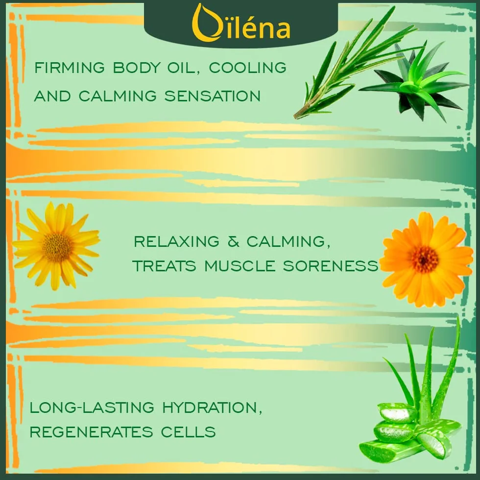 Olio Massaggio Muscolare 250ml Professionale Aloe Vera Calendula Rosmarino Eucalipto Pre-Post Allenamento