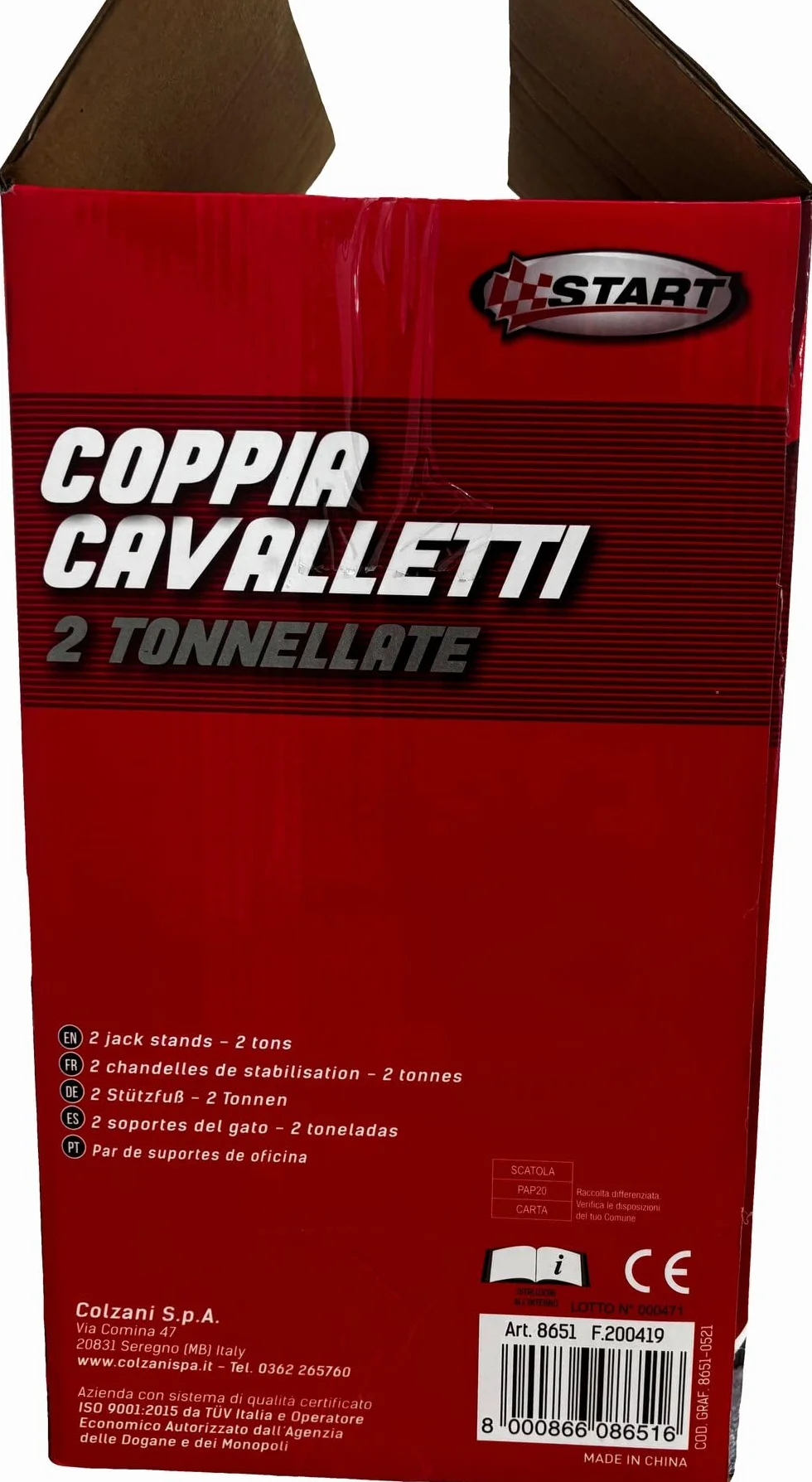 Coppia Di Cavalletti Da Officina 2 Tonnellate Per Manutenzione Auto