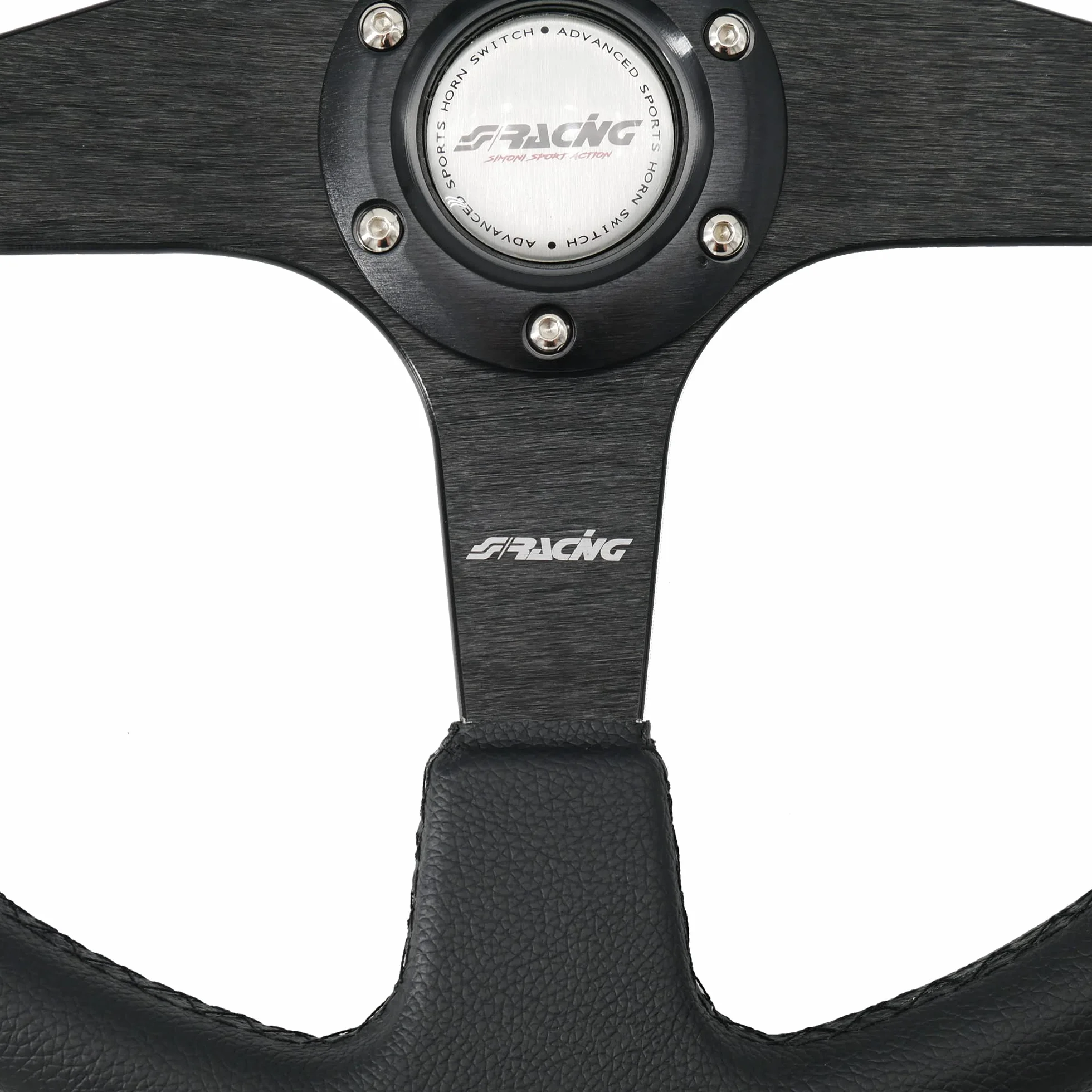 Simoni Racing Volante Sportivo Pelle Universale Nero