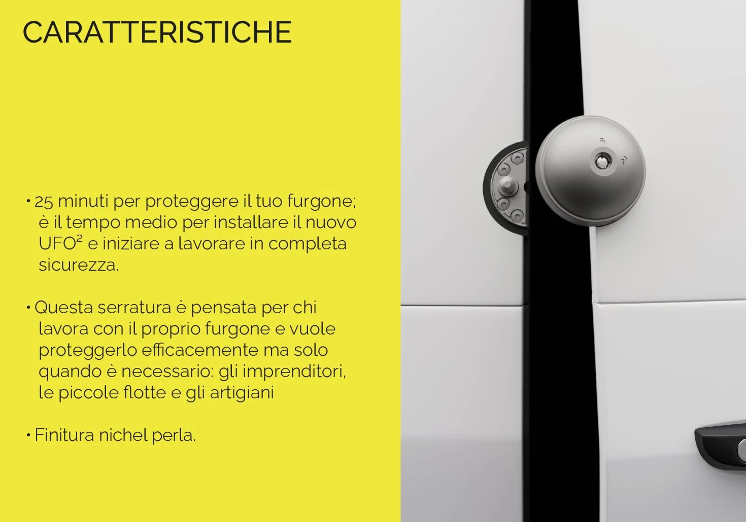 UFO MERONI SERRATURE Ufo2 Serratura Antiscasso Alta Sicurezza Furgoni Veicoli Commerciali Leggeri (2 Pezzi)