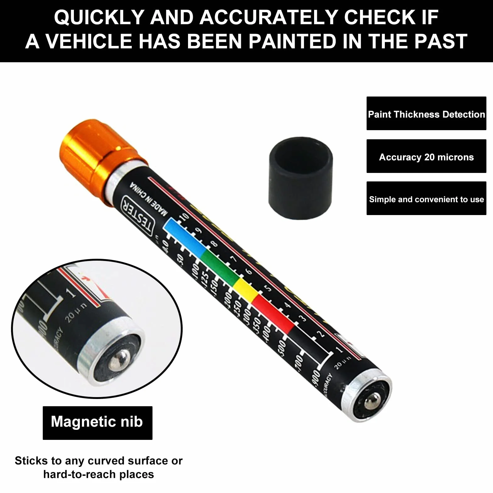 Misuratore di spessore della vernice auto, spessimetro magnetico per strati di vernice