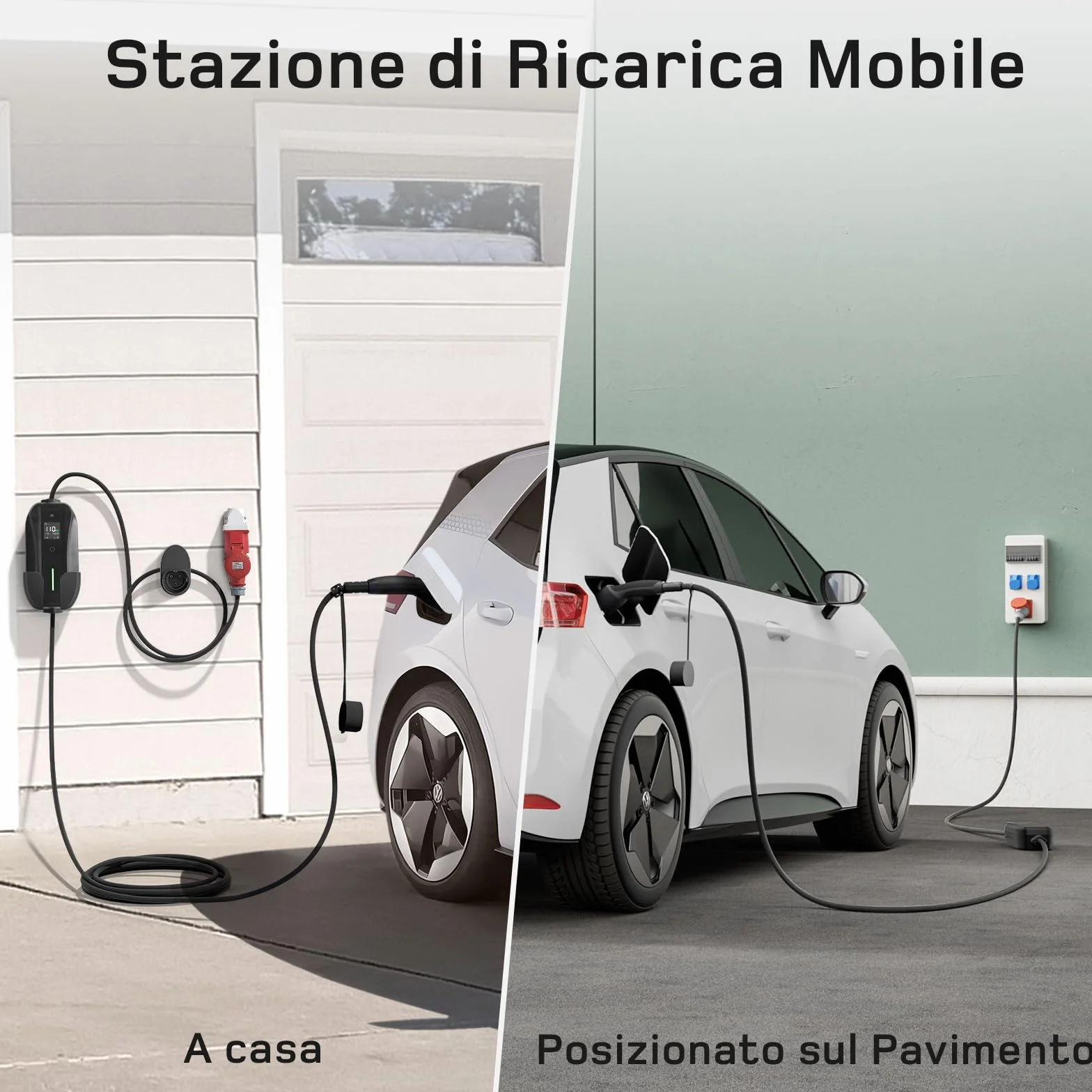 Wallbox 11kW trifase 7m 6-16A Tipo 2 Stazione Ricarica Auto Elettrica