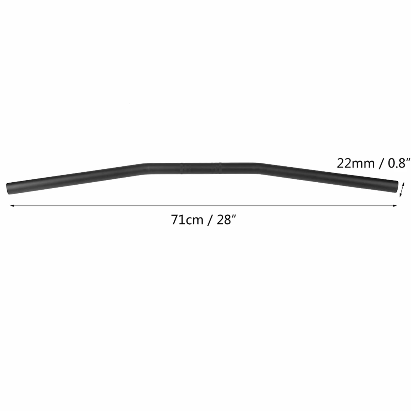 Manubrio Moto 22mm Piega Bassa 7/8 Cali Nero Argento Piegato