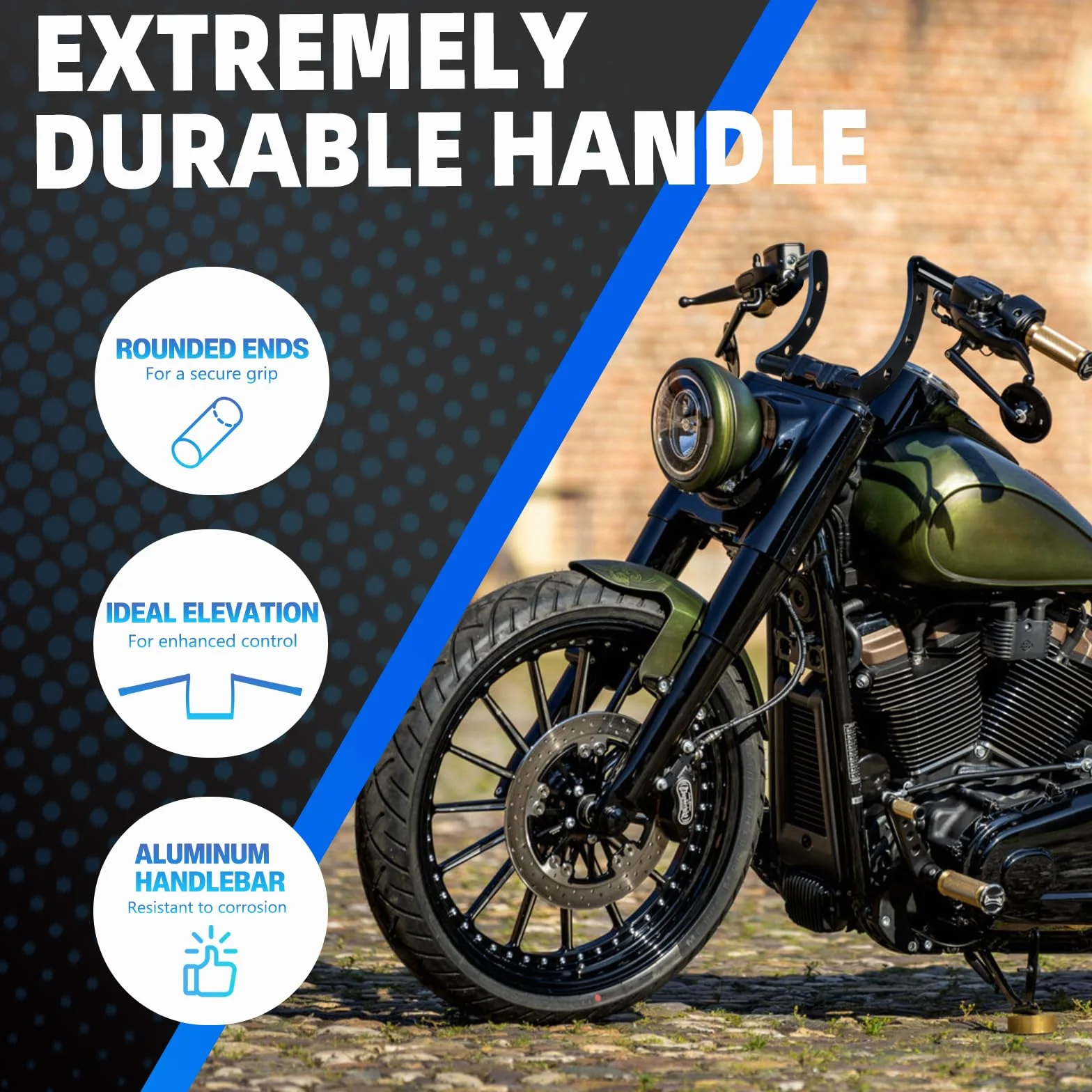 DREAMIZER Manubrio per Moto 25mm 1" Ape Hanger Compatibile Chopper Cruiser