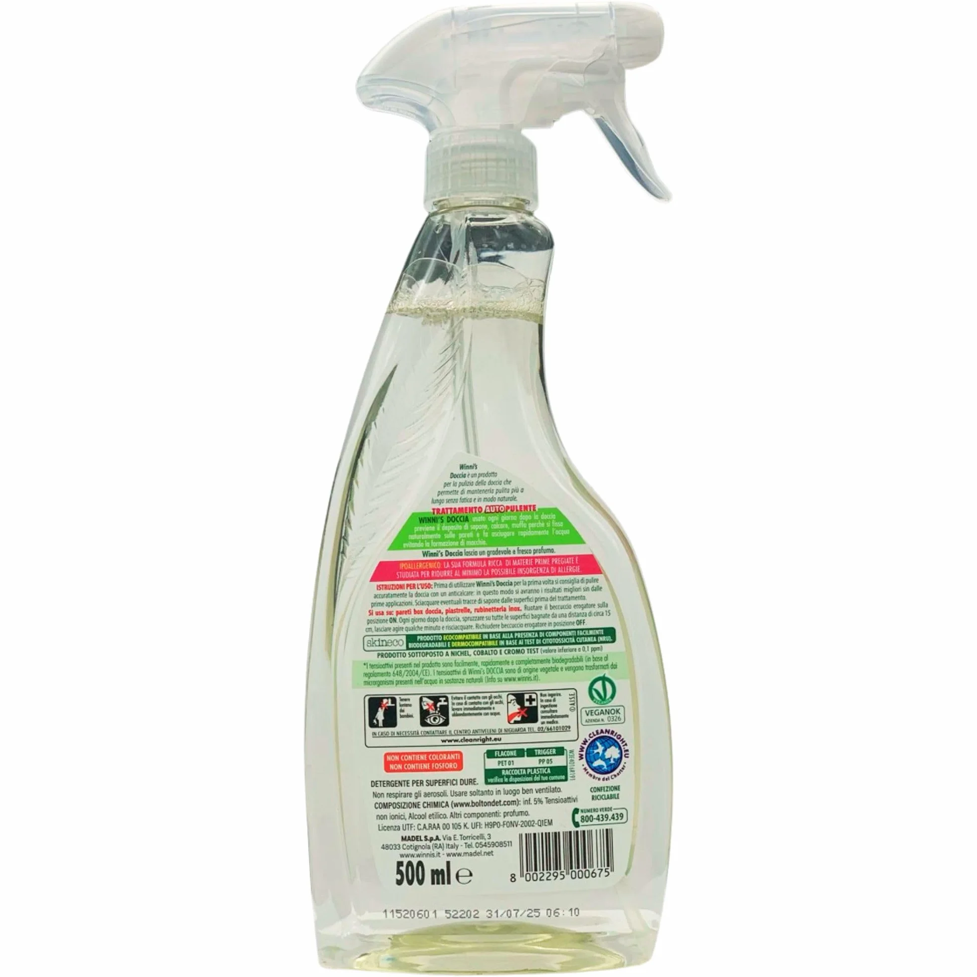 Detergente Spray Doccia Trattamento Autopulente 500ml Ipoallergenico