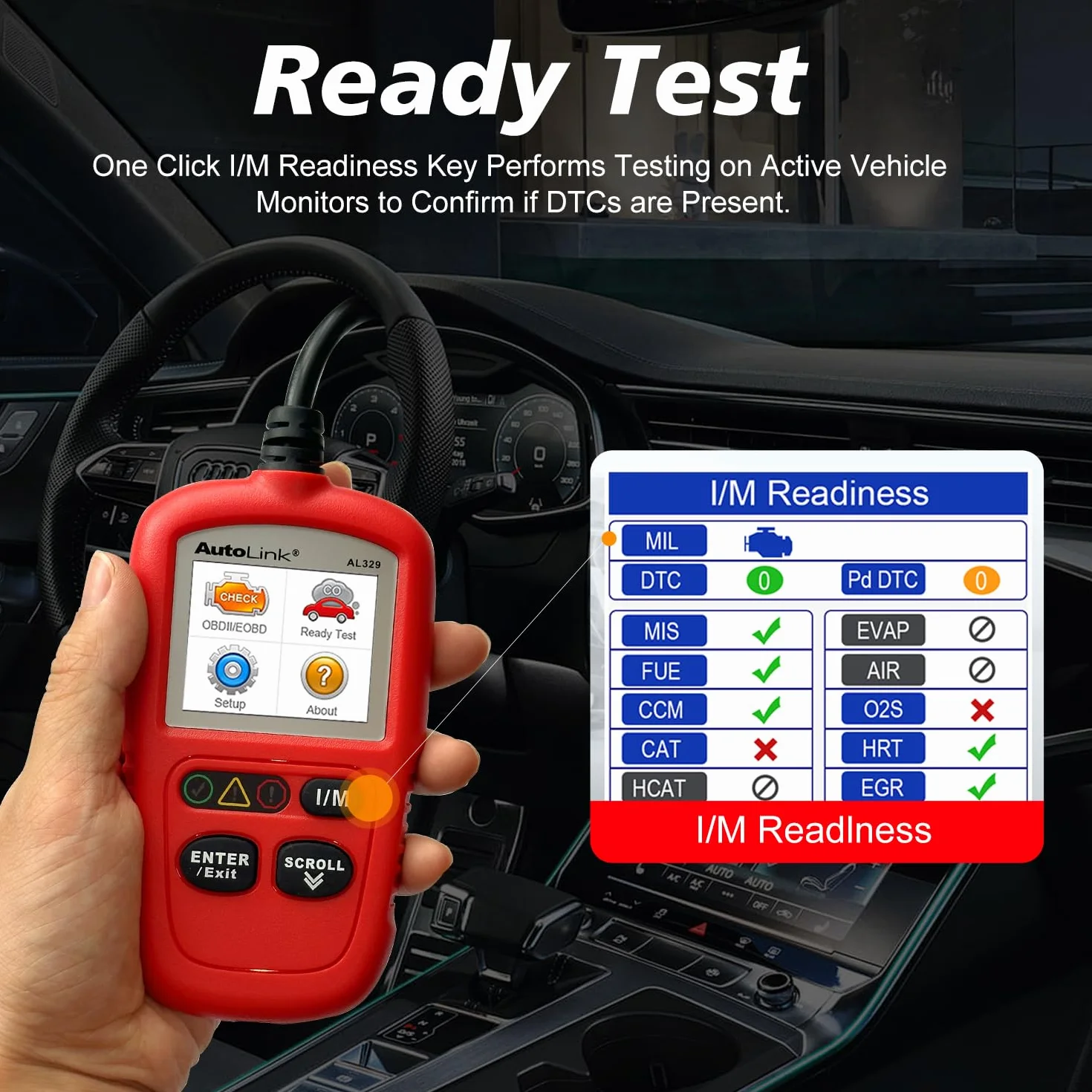 Autel Autolink AL329 OBD2 EOBD Manual Code Reader I/M Readiness Key Diagnostic Tool
