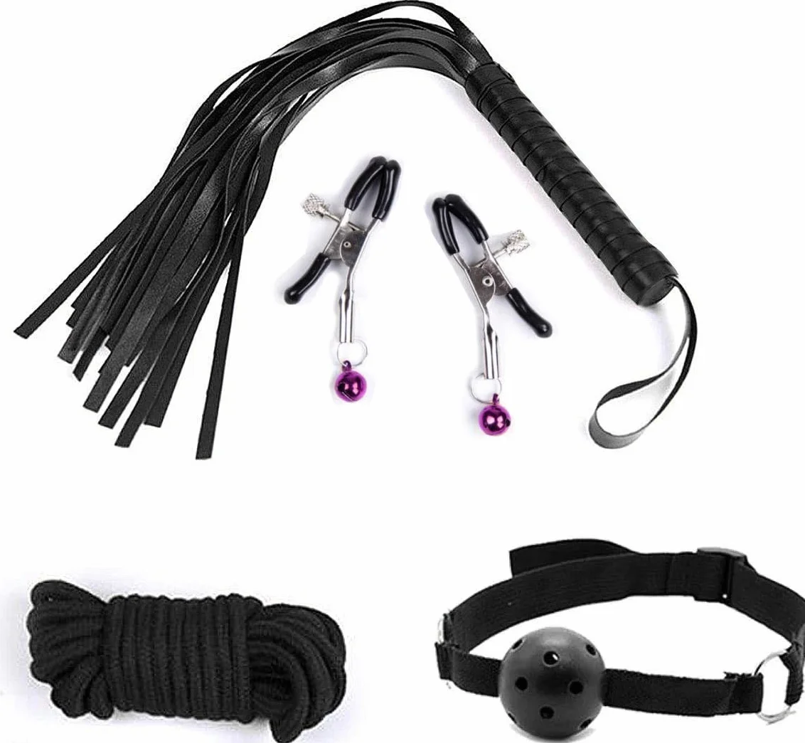 Set Bondage 18 Pezzi Manette Maschera Occhi Sex Toy Coppie Nero