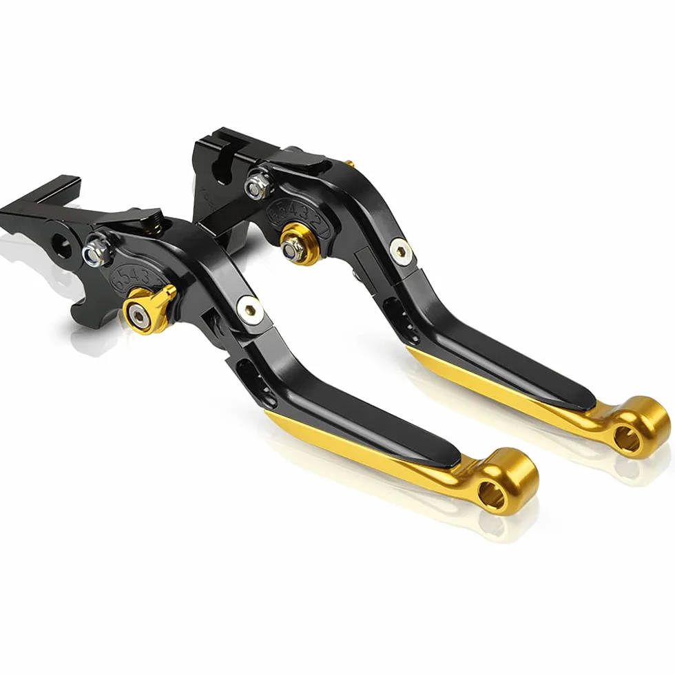 Regolabile Leva Frizione Freno Set per Honda HORNET CB599 CB600F 1998-2006 CB919 CB900F 2001-2008 CBR600F2 F3 F4 F4i 1991-2007 CB400 CB400SF CB400VTEC 1992-1998 Nero+Giallo