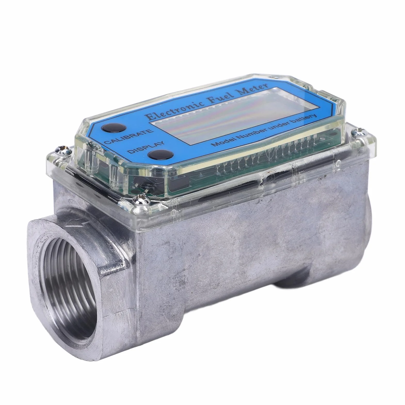 Matybobe Misuratore di Portata a Turbina Misuratore di Portata a Turbina Digitale Elettronico per Carburante Display unità (32 mm)
