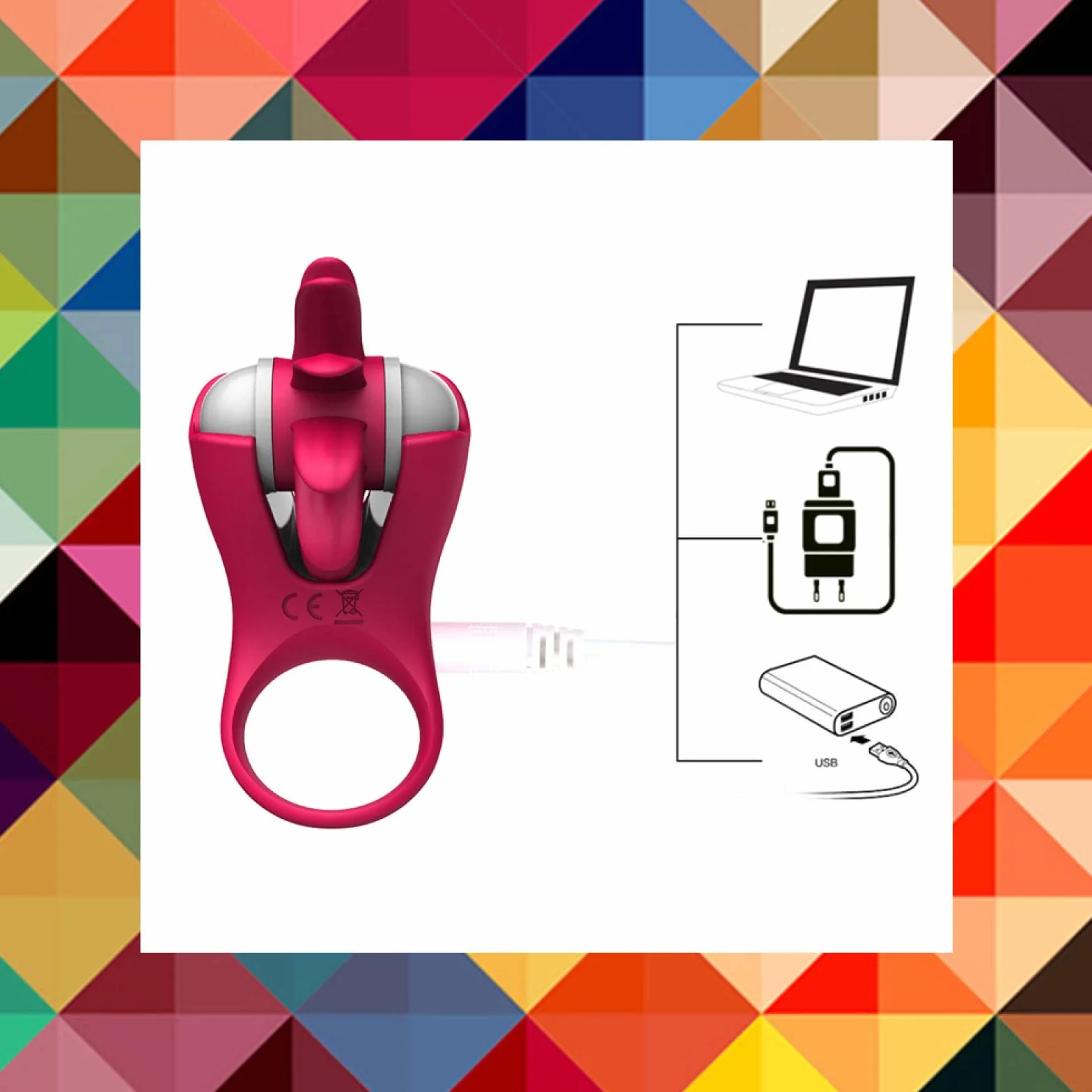 Dona Vibratore Lingua Leccata Rotazione Massaggio Vagina Clitoride Anello Pene G-spot Giocattoli Sessuali per Coppia
