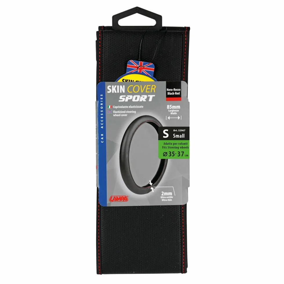 Lampa 32967 Skin-Cover, coprivolante Elasticizzato in Skeentex - Nero/Rosso - S - Ø 35/37 cm