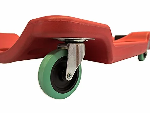 SOGI X4-13 Carrello Lettino Sotto Auto XL Termoformato Ergonomico Rosso 6 Ruote Piroettanti