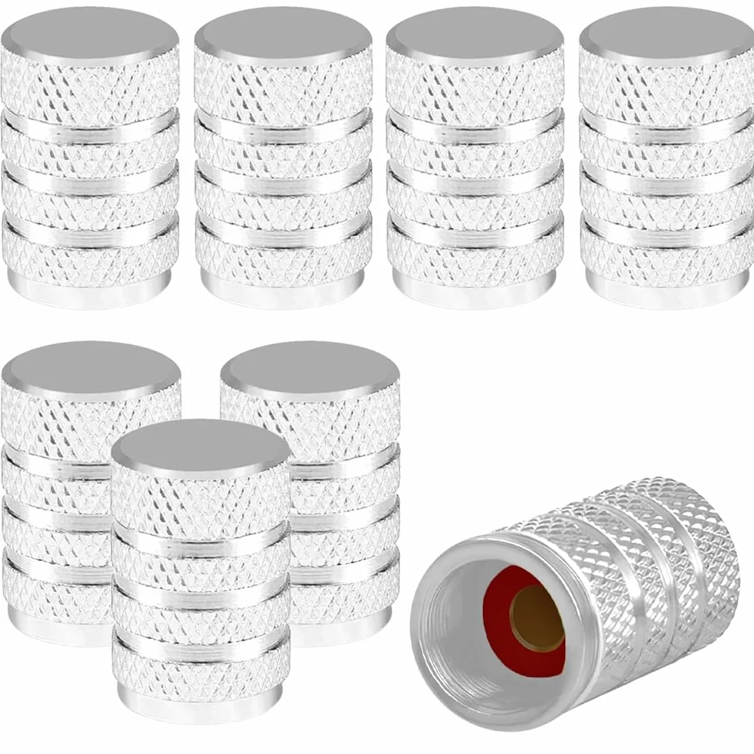 8 pezzi Cappucci stelo valvola pneumatici in alluminio Cappucci antipolvere per auto in metallo per pneumatici auto Cappucci valvole universali per pneumatici con guarnizione per moto, camion, bici