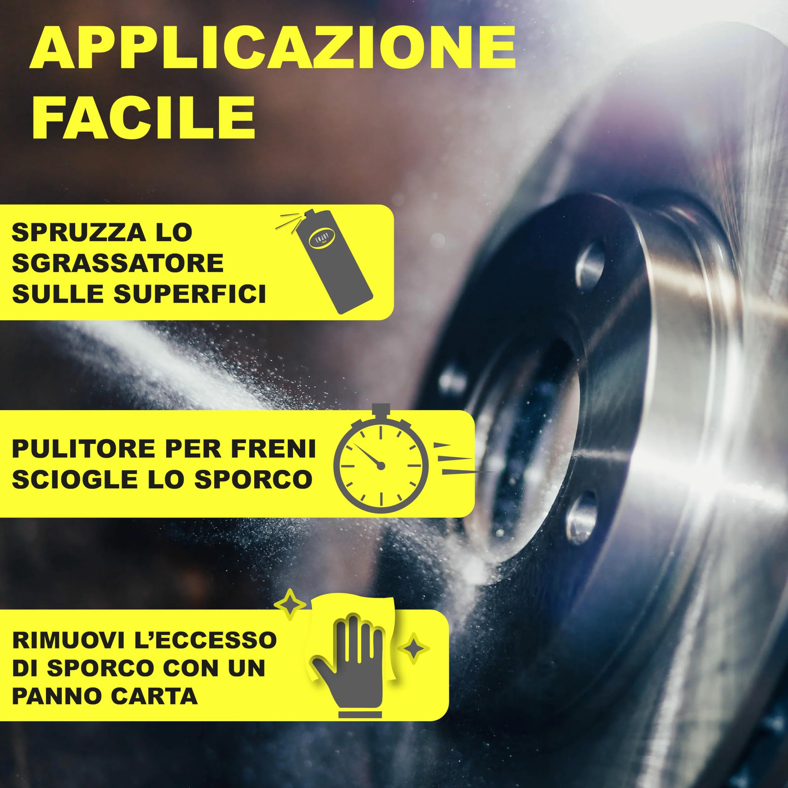 Pulitore Freni Spray 500ml Professionale – Sgrassante Rapido per Auto, Moto e Bici – Rimuove Grasso, Olio e Ferodo Senza Residui – Sicuro su Plastiche e Gomma con Valvola 360°