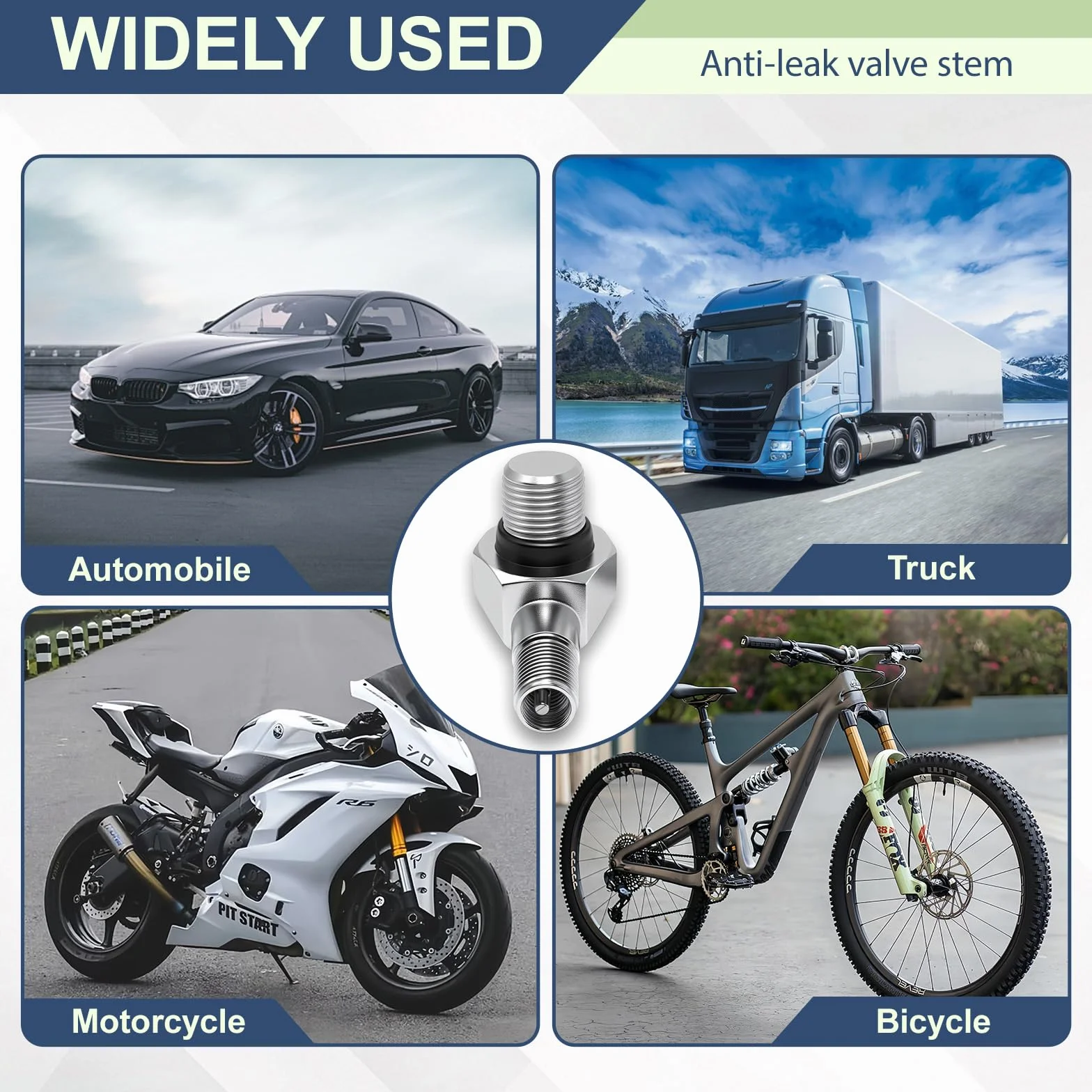Adattatore per valvole per pneumatici moto 90 gradi 11,3 mm tubeless bicicletta