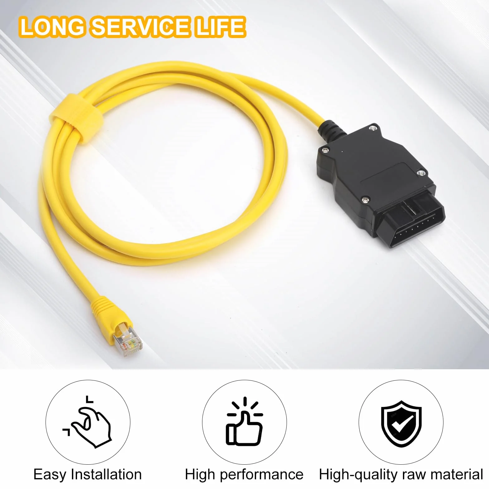 VOSSOT Cavo ENET OBD2 per BMW Serie F - Codifica Plug & Play con adattatore RJ45 Ethernet, compatibile con E-SYS
