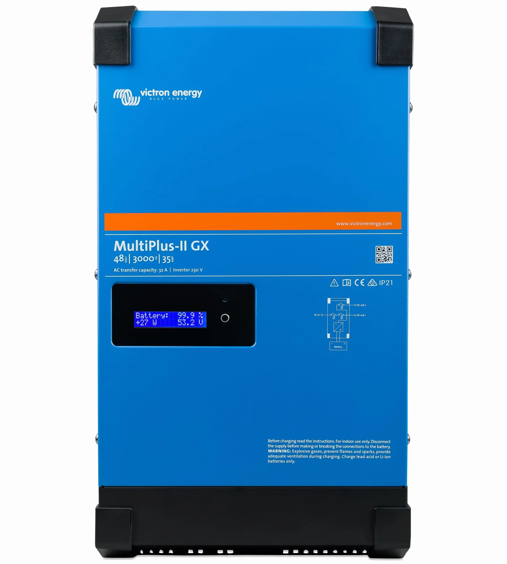 Victron Energy MultiPlus-II GX 3000VA 48V 230V Inverter Onda Sinusoidale Pura 35A Caricatore Batteria