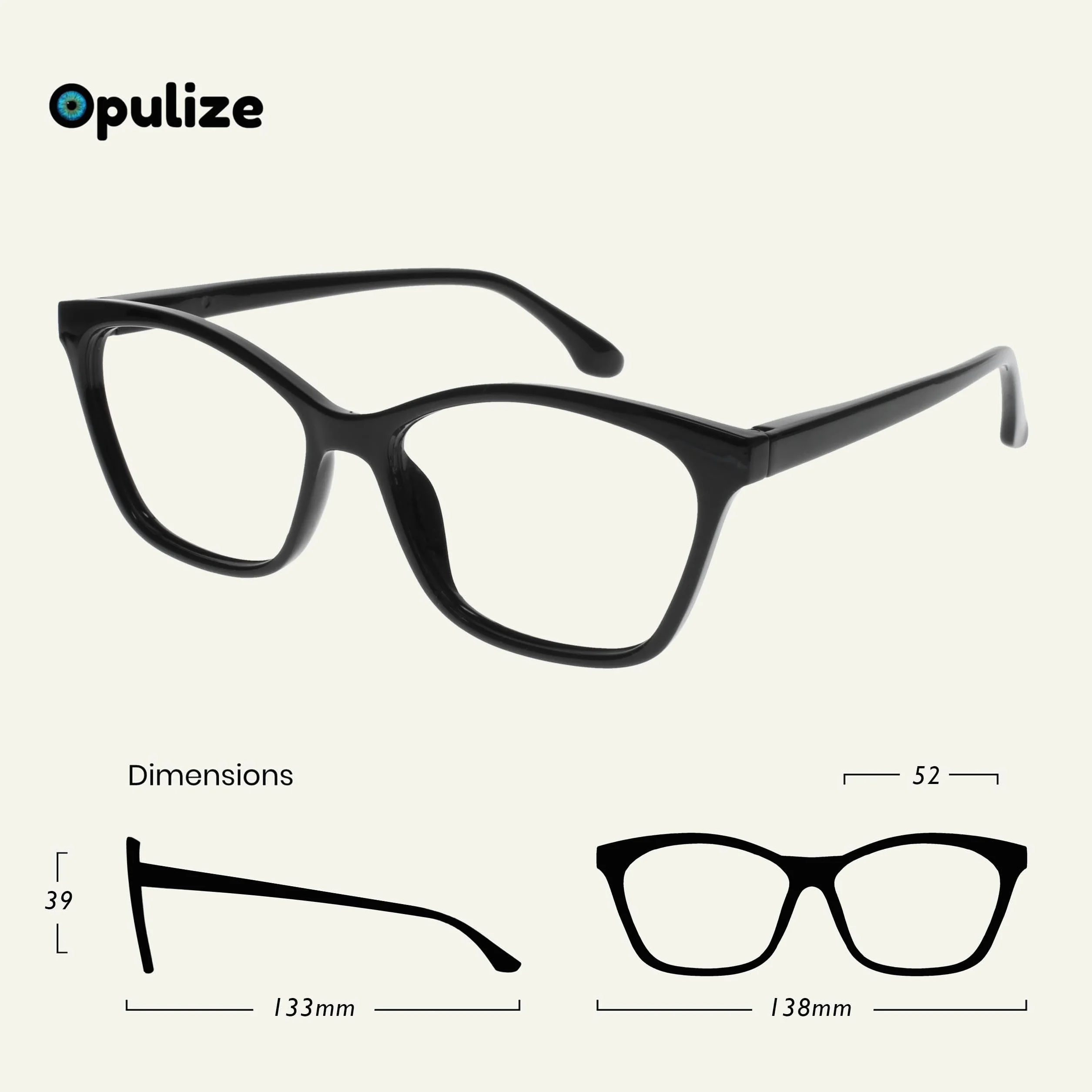 OPULIZE KAT Set di 4 Occhiali da Lettura - Montatura a Occhi di Gatto - Nero, Marrone, Grigio, Tortora - Cerniere a Molla - +2.00