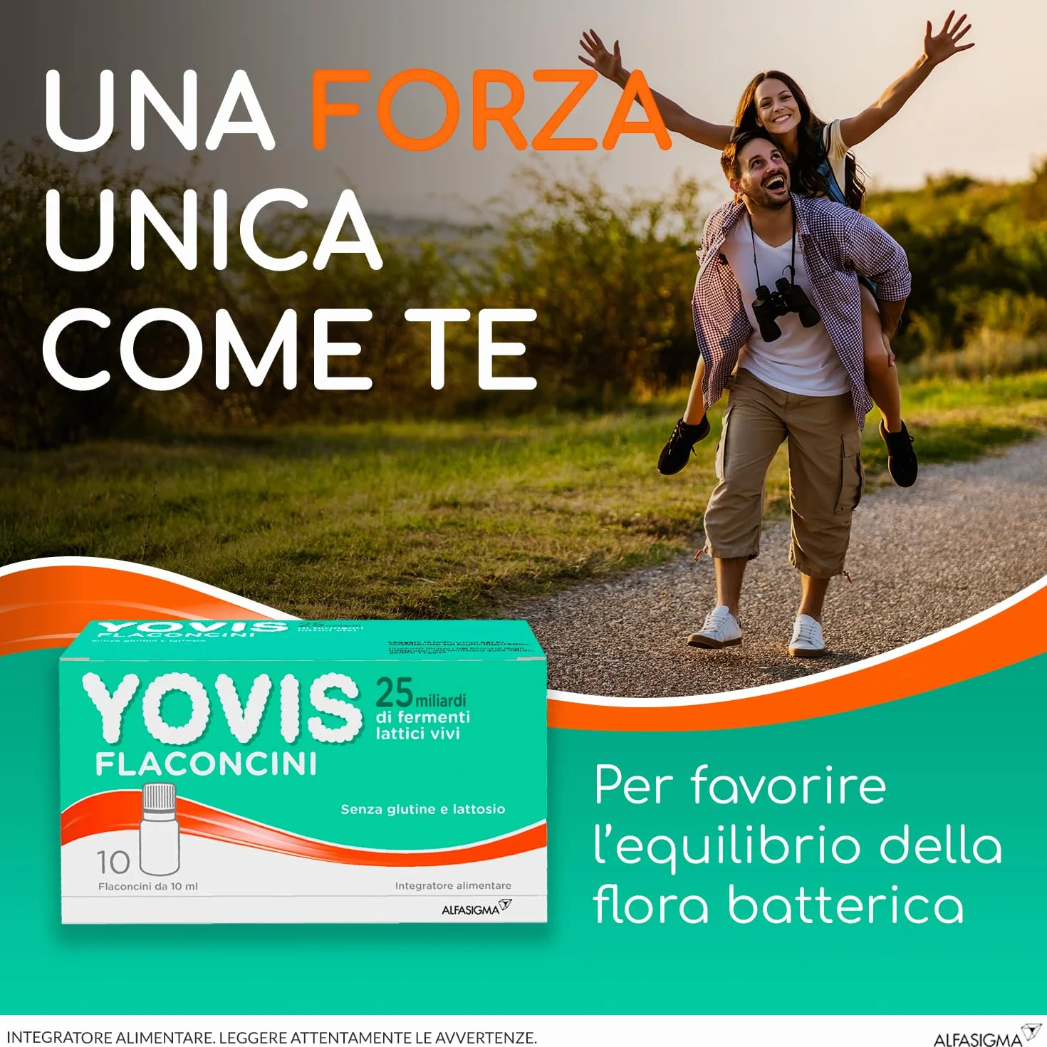 YOVIS Probiotici per il Benessere Intestinale 25 Miliardi Fermenti Lattici Vivi 10 Flaconcini 10ml
