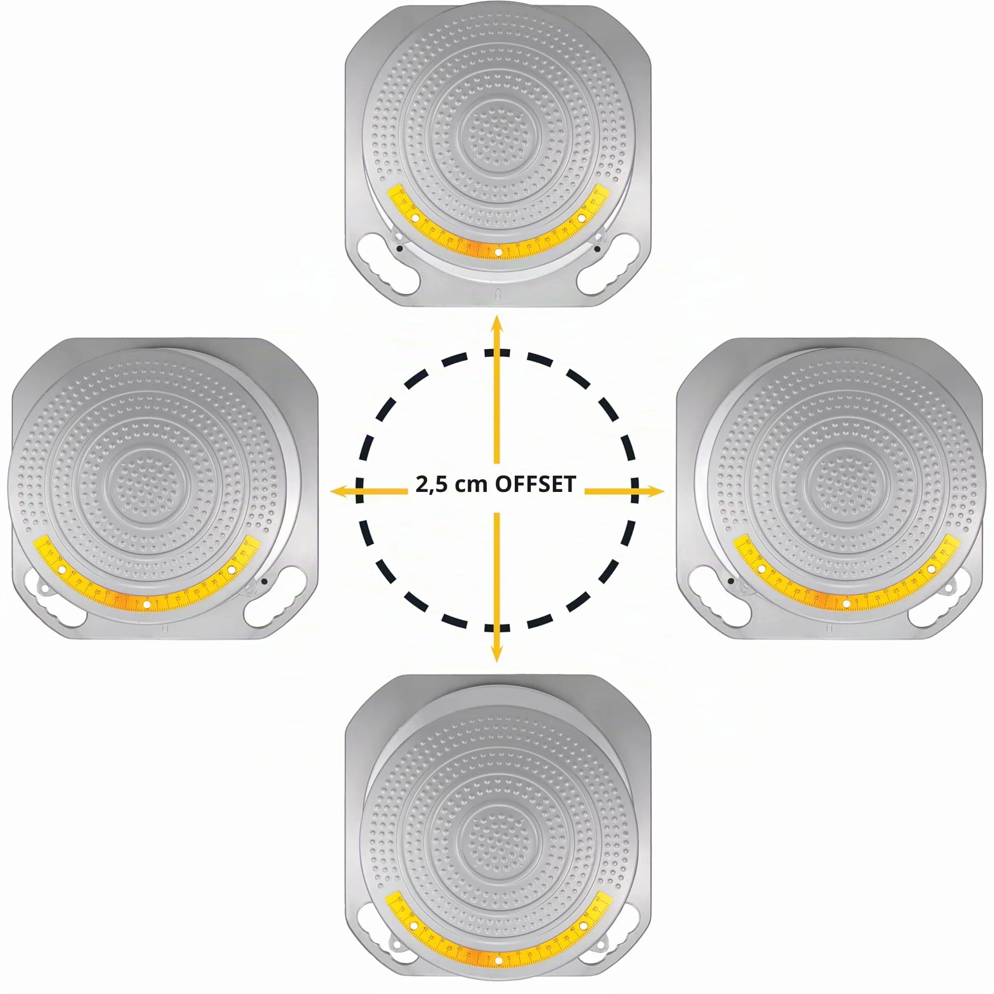 AutoSolo Piastre di Allineamento Ruote Attrezzo per Convergenza Auto 4 Ton Quadrante in Ottone Kit Completo