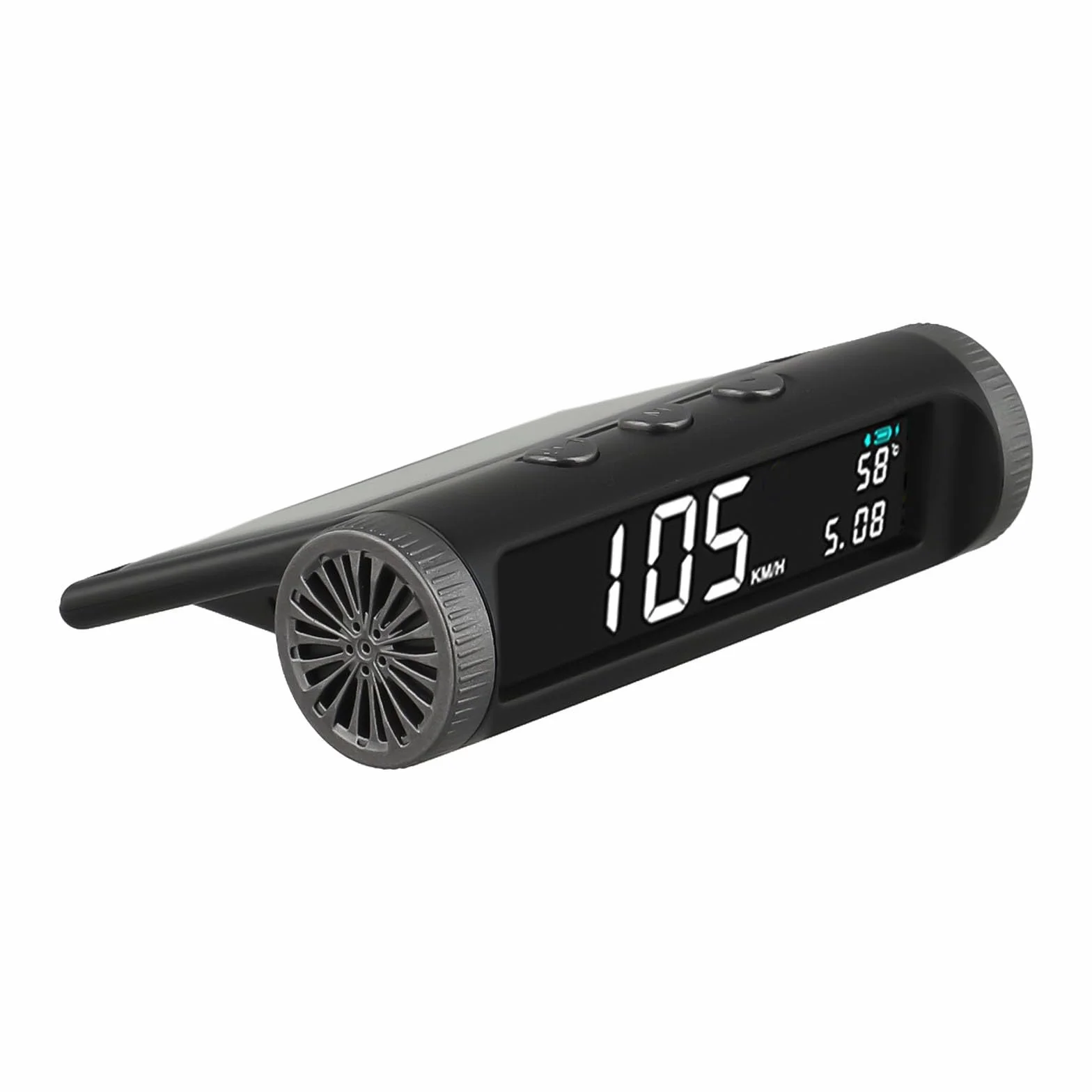 Tachimetro a energia solare HUD Head Up Display Wireless GPS con batteria 650 mAh, contachilometri digitale, nero