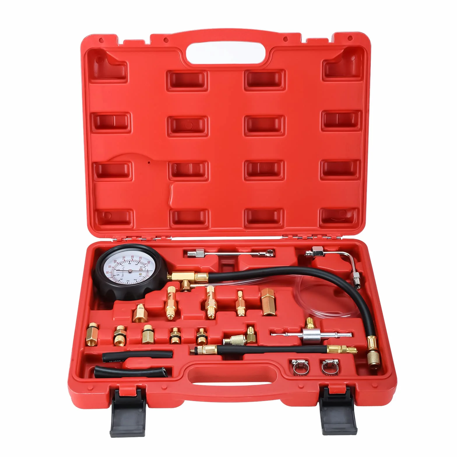 FreeTec – Set per testare la Pressione della Benzina dell’Auto, manometro per Carburante 0 – 140 PSI.