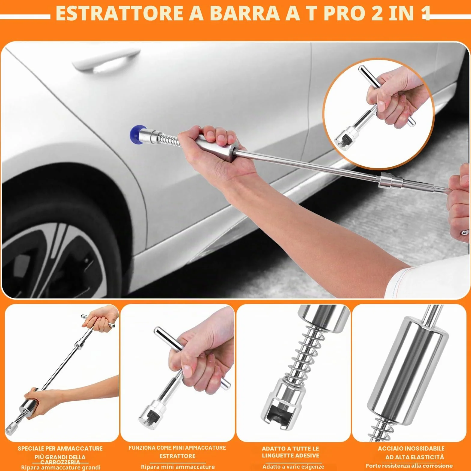 KAOLALI Kit Estrattore per Ammaccature Senza Vernice 78 Pezzi Tirabolli Carrozzeria Auto