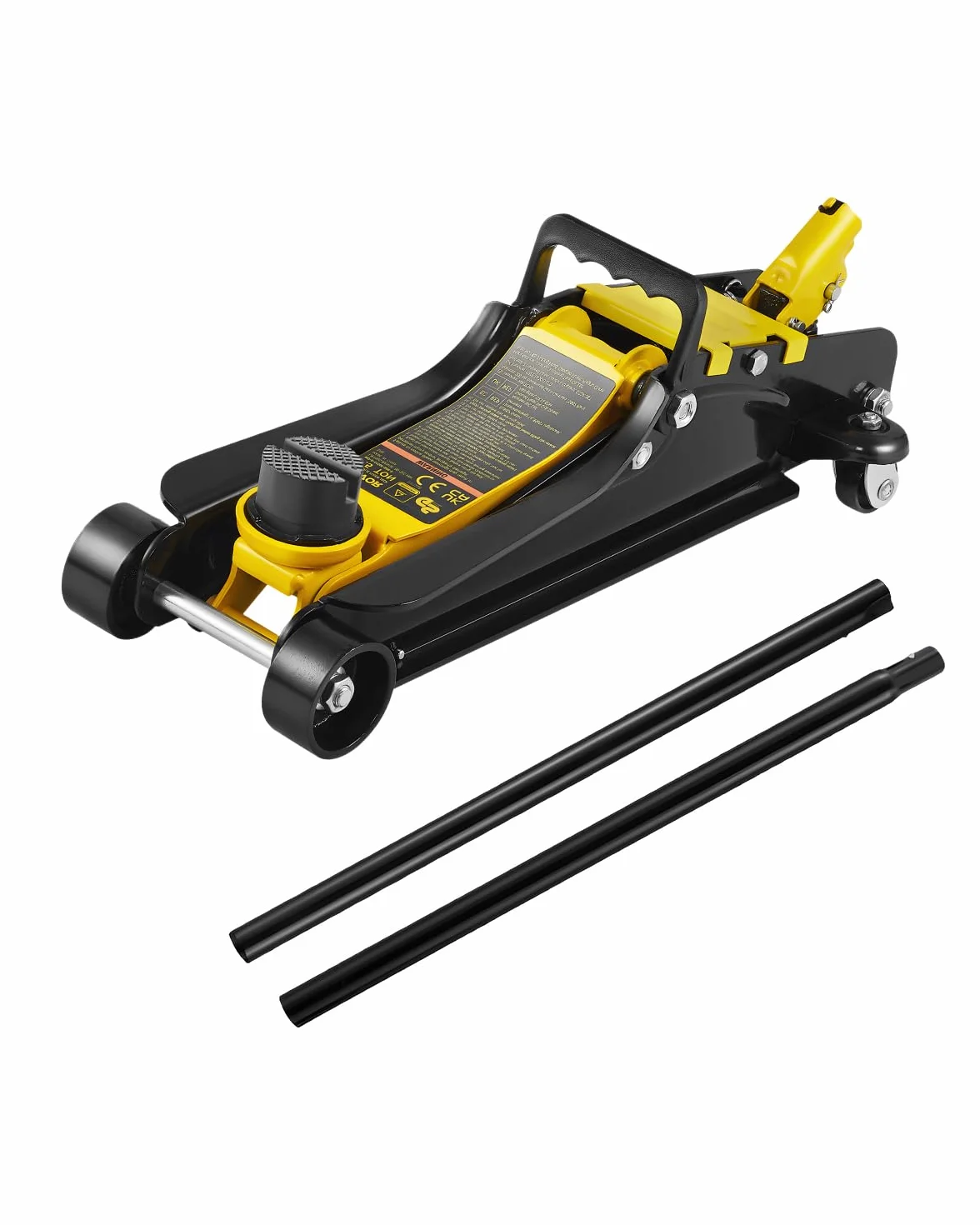 VEVOR Martinetto Idraulico a Pavimento in Acciaio 2,5 Tonnellate Altezza Regolabile 85-380mm