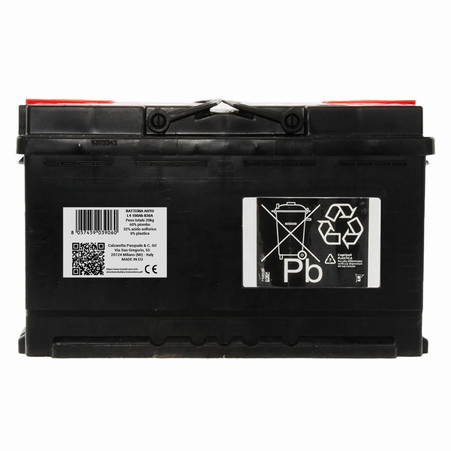 BATTERIA AVVIAMENTO AUTO ORIGINALE SPEED L4 100AH 12V 830A CON POLO POSITIVO A DESTRA