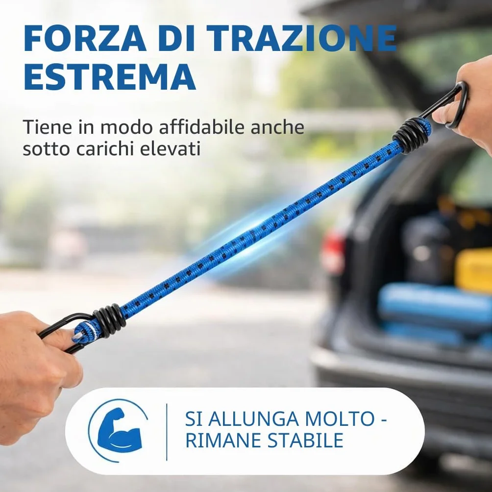 Set di cinghie di tensione per bagagli Gomma con ganci per trasporto e campeggio