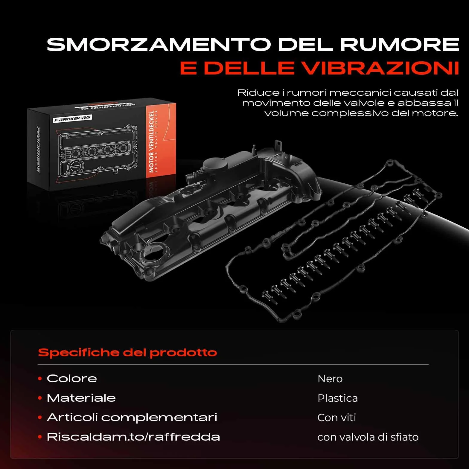 Frankberg Coperchio testata Cilindro Coperchio valvole Compatibile con GLK-Class X204 2.1L Classe E T-Model S212 2.1L GLC X253 2.1L Classe E W212 2.1L Classe C T-Model S205 2.1L Replace# A6510109714