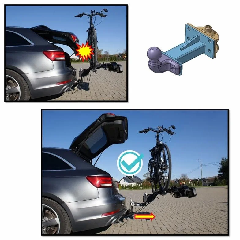 Universale prolunga Gancio di Traino per portabici per Ogni Tipo di Gancio di Traino - Fisso e Estraibile (250 mm, Standard)