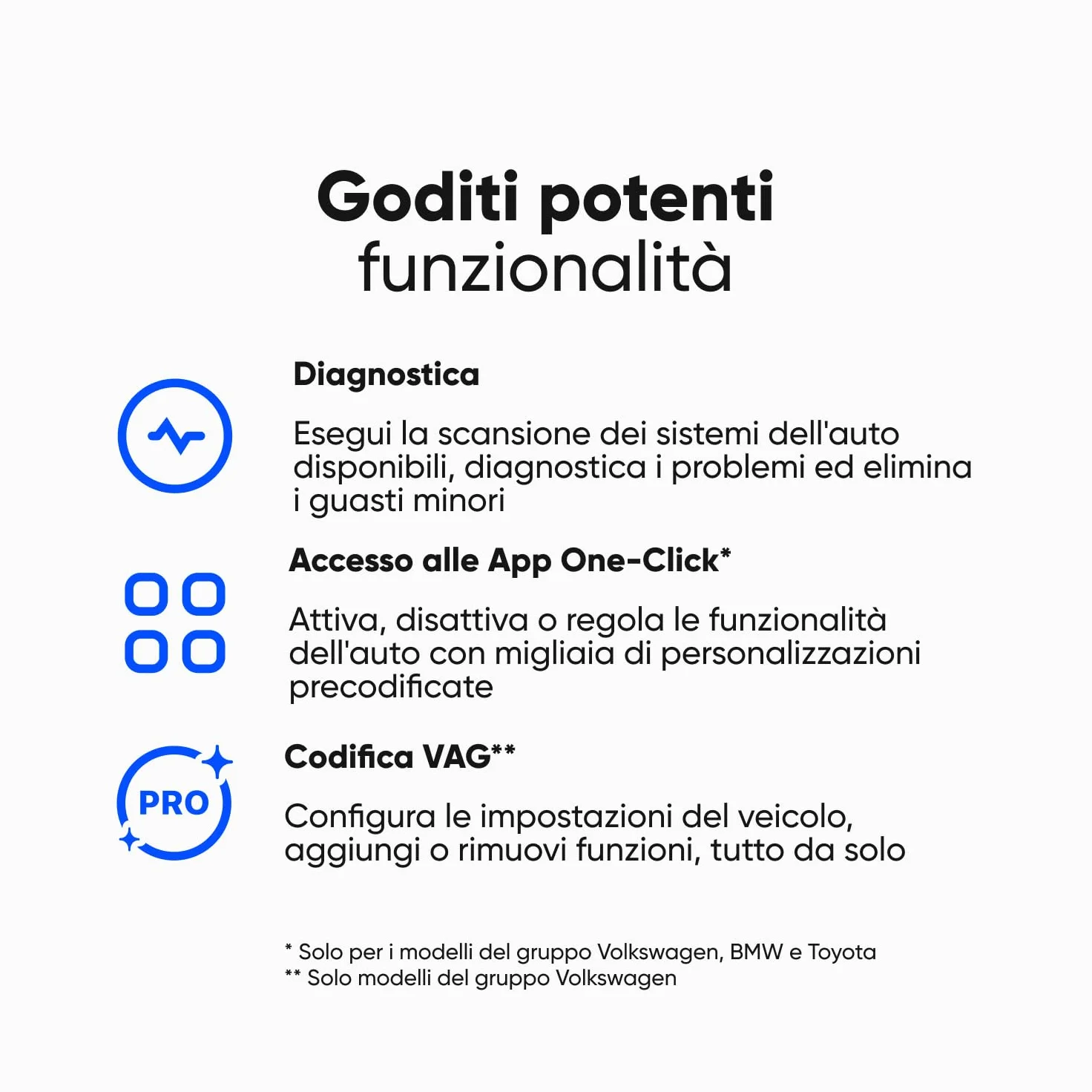 OBDeleven PRO Edition Bluetooth OBD2 Scanner Diagnostico Professionale per iOS Android