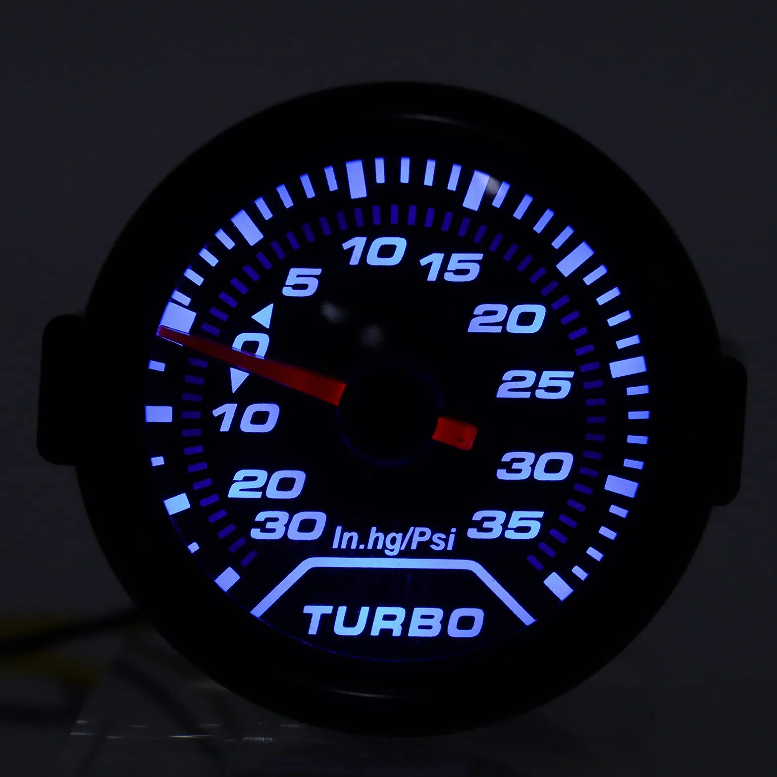 aqxreight Manometro Turbo Boost, 12V 52mm Manometro Turbo Boost 35PSI Display Digitale LED Blu Rosso Universale per Auto
